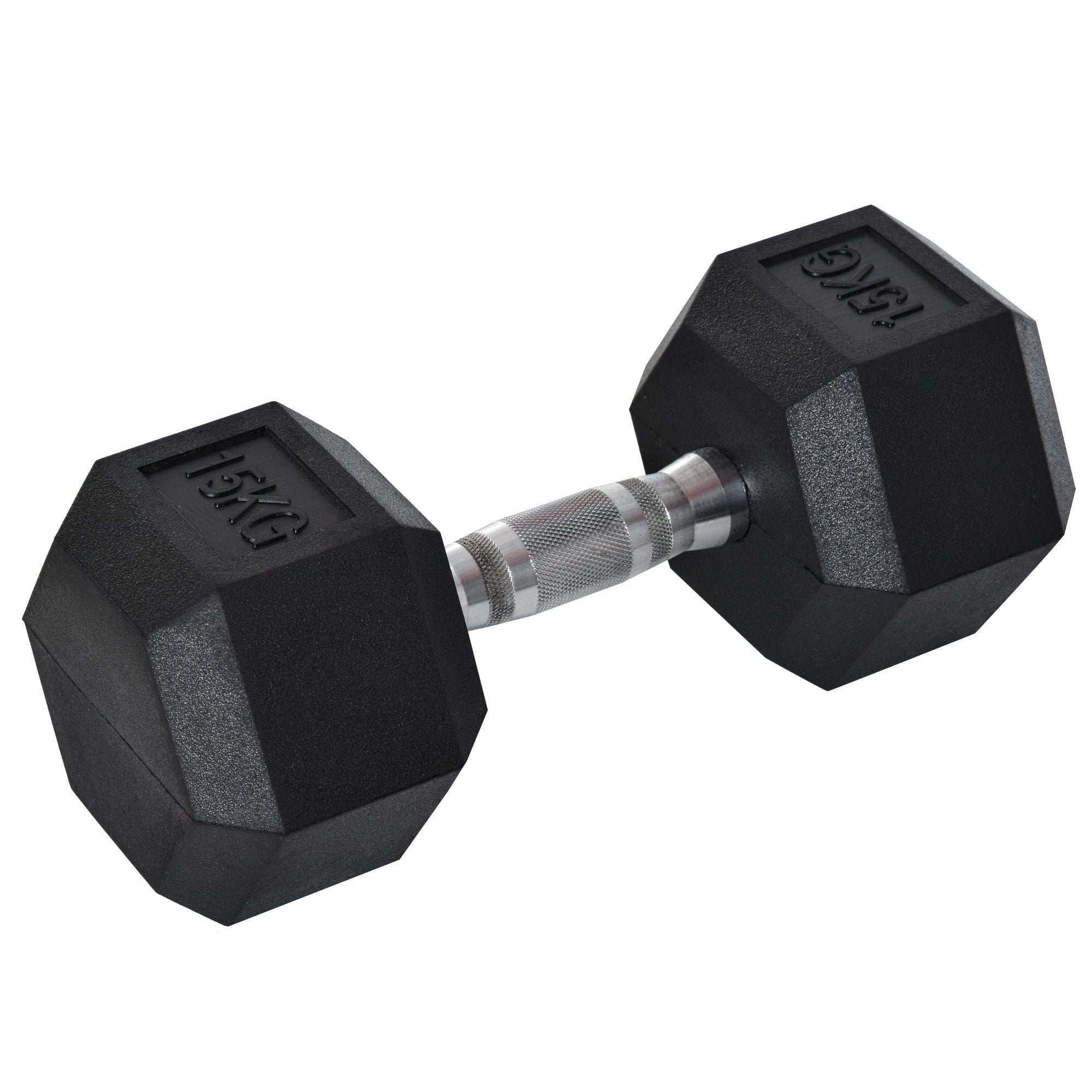 15KG Single Rubber Hex Dumbbell Portable Hand Weights Dumbbell Home Gym Workout Fitness Hand Dumbbell - MAXFIT  | TJ Hughes