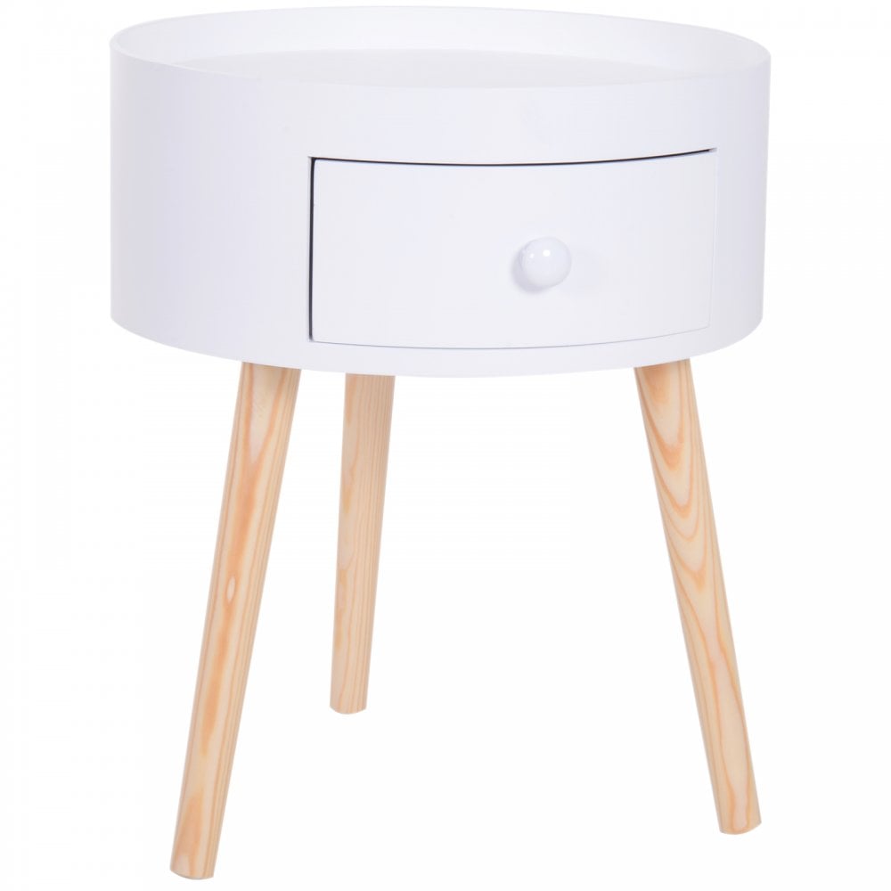 Round Coffee Table - 38w x 45H cm-White - Home Living  | TJ Hughes White