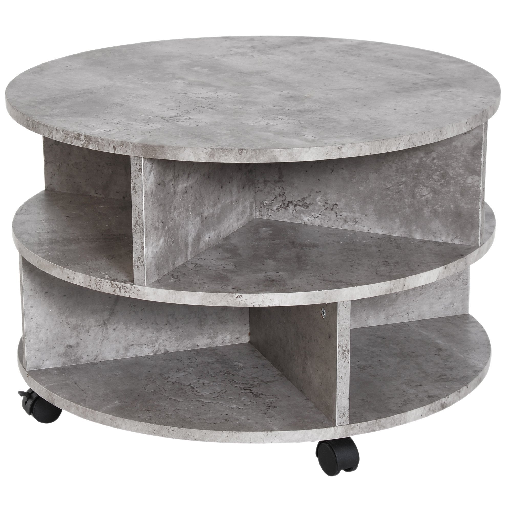 Coffee Table - 2-Tier - 60Wx39.5H cm-Cement Colour - TJ Hughes