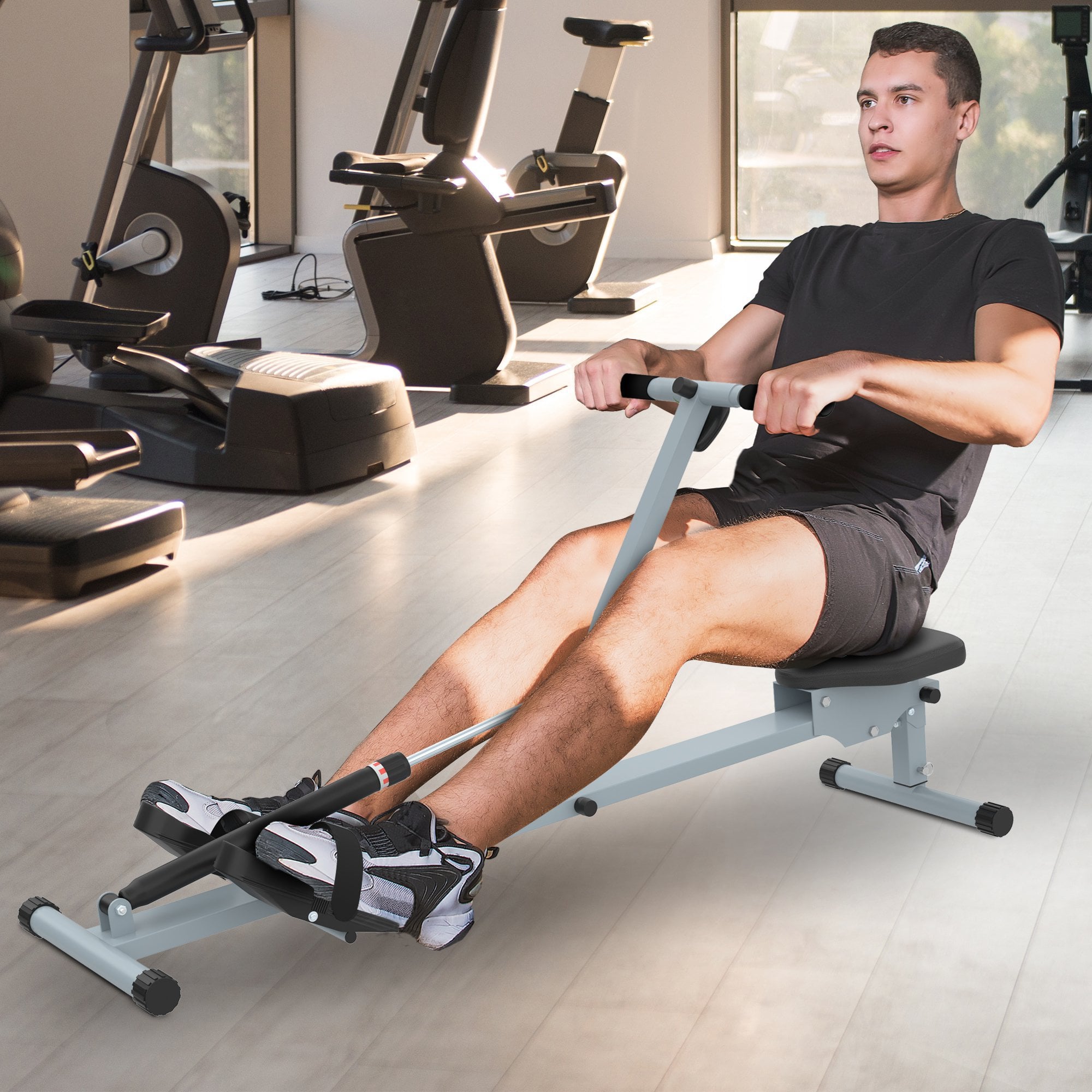 Cardio Rowing Workout Machine Body Tonner Home Gym Training Fitness W/Monitor - MAXFIT  | TJ Hughes
