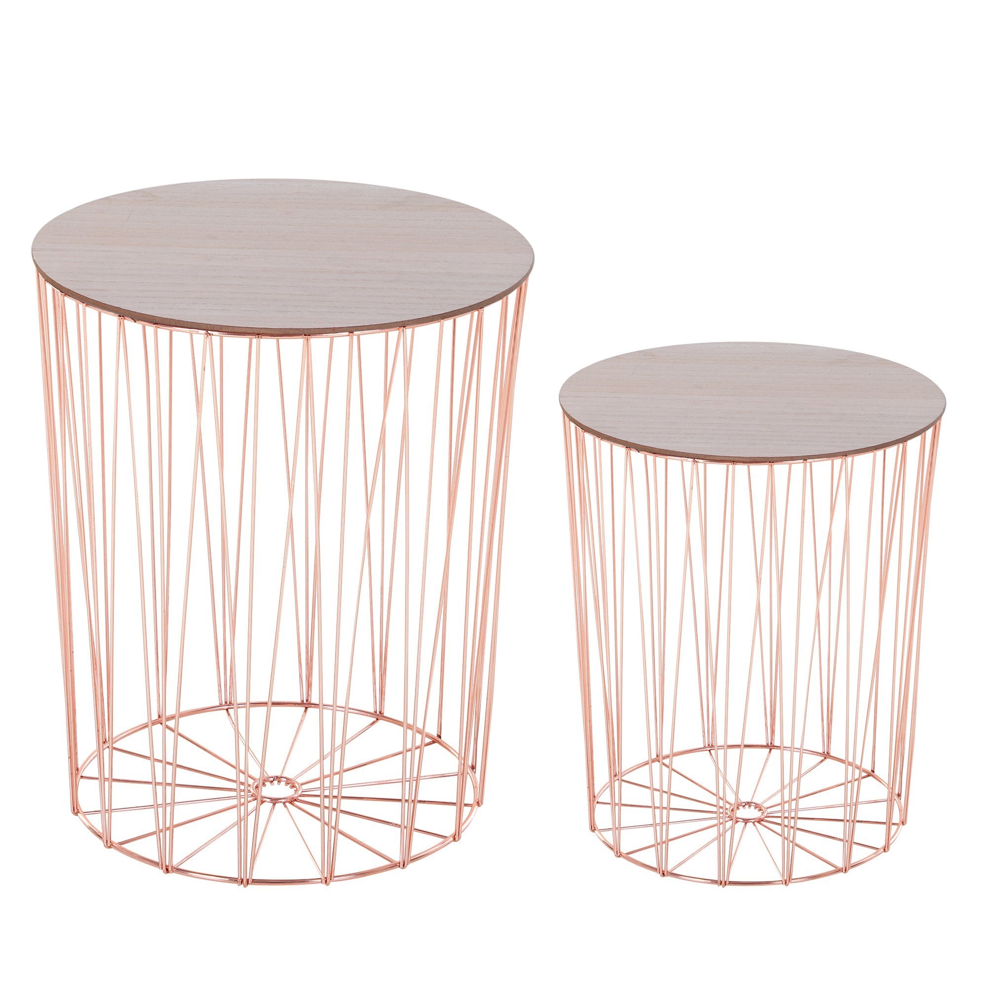 Metal Base MDF Top Duo-Pack Lift-Top Bedside Table Rose Gold - Home Living  | TJ Hughes