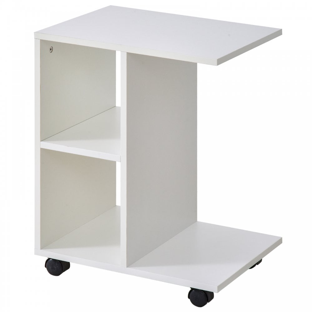 Particle Board C-Shaped 2-Shelf End Table White - Home Living  | TJ Hughes