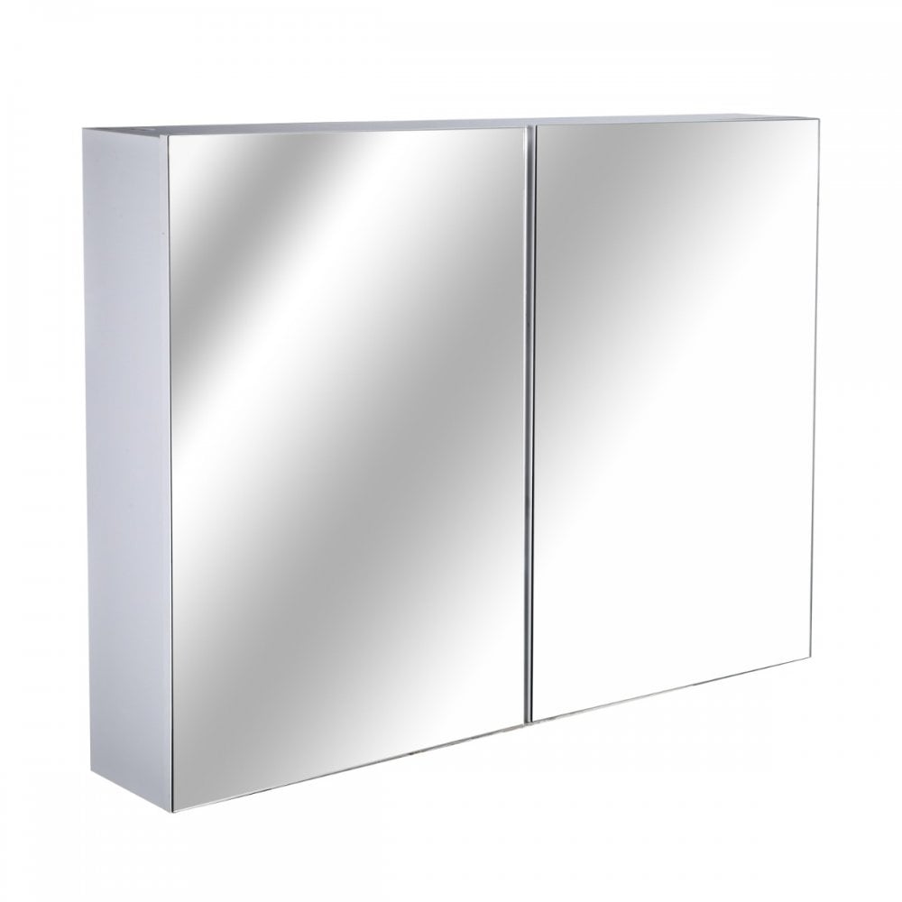 HOMCOM  Double Door Wall Mounted Glass Mirror Cabinet - Home Living  | TJ Hughes