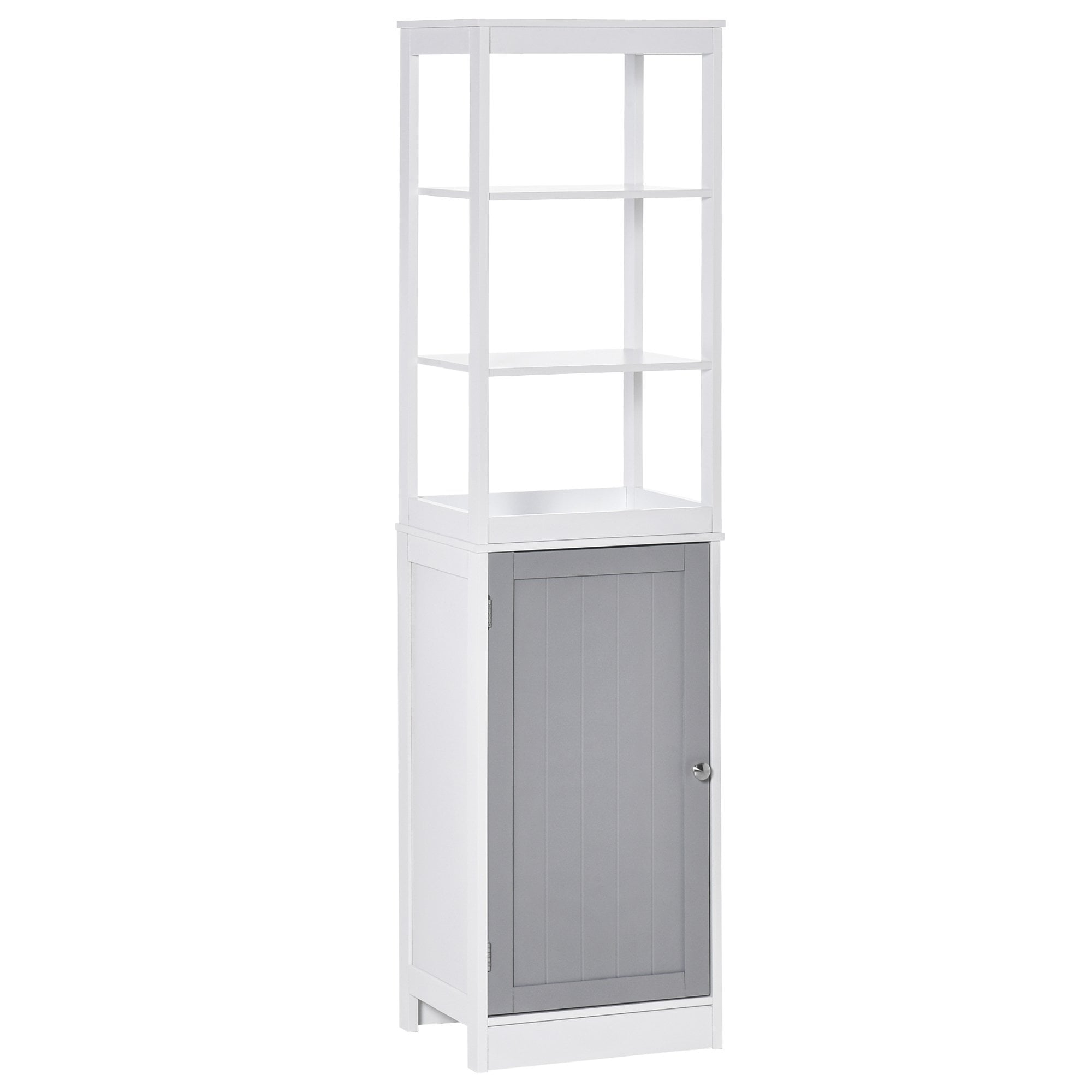 kleankin Tall Bathroom Cabinet Free Standing Slimline Cupboard Tallboy Unit Storage Organiser for Bathroom - Living Room - Kitchen Tower w/ - Home Liv