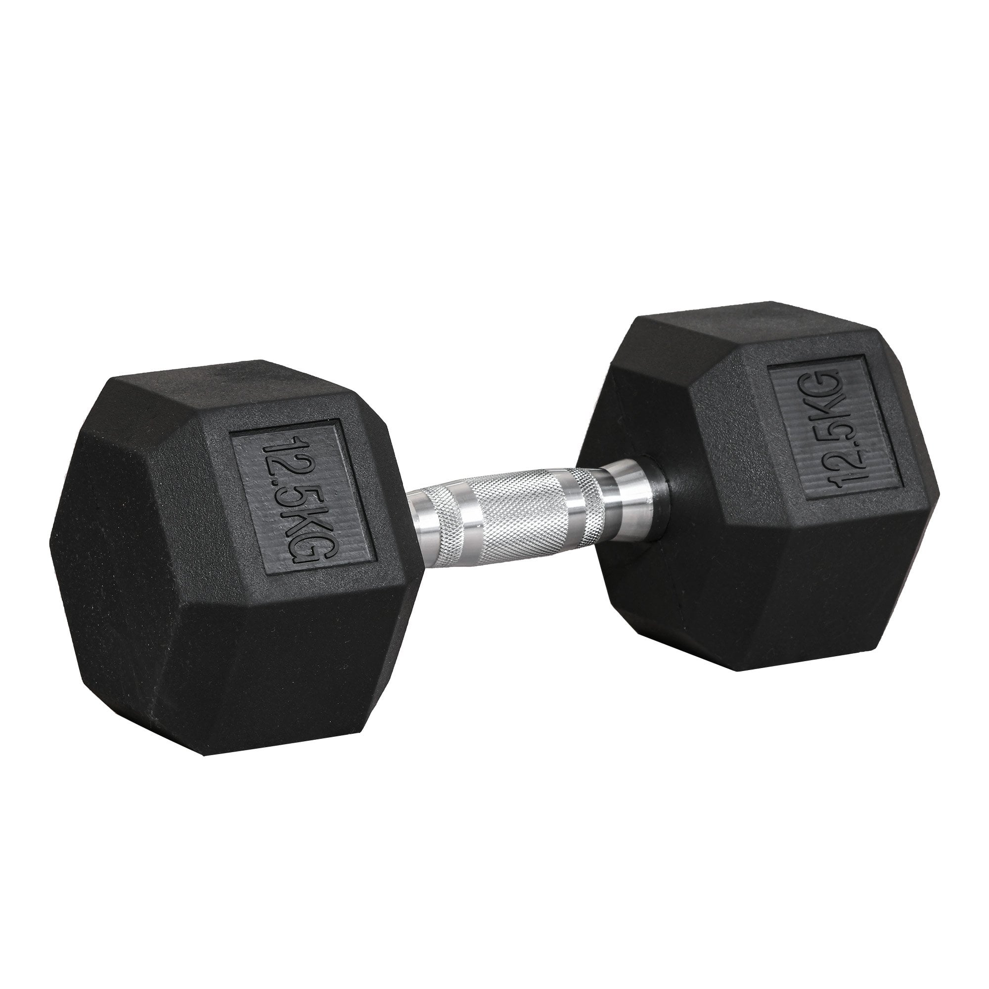 12.5KG Single Rubber Hex Dumbbell Portable Hand Weights Dumbbell Home Gym Workout Fitness Hand Dumbbell - MAXFIT  | TJ Hughes
