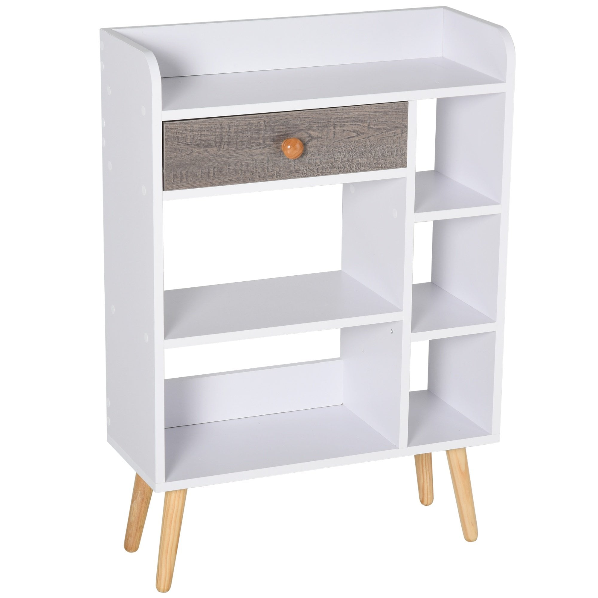 Particle Board 7-Compartment Shelving Unit - White/Brown - Home Living  | TJ Hughes White