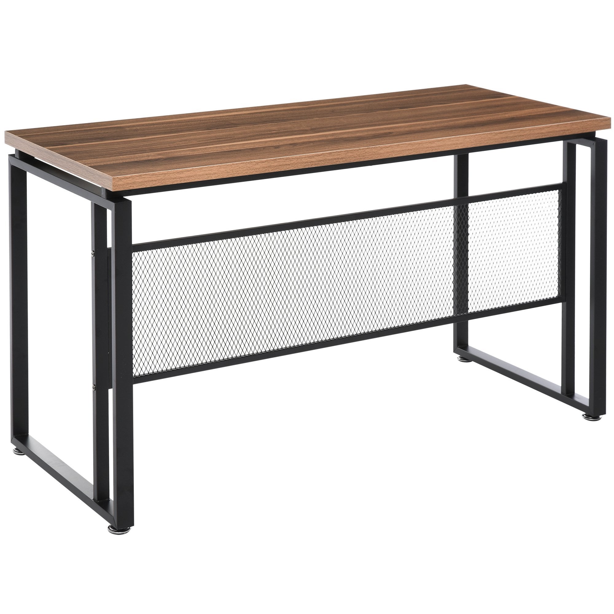 Wooden Computer Desk Study Standing Writing Table Workstation with Metal Frame - Brown Modern Frame - CARTER  | TJ Hughes