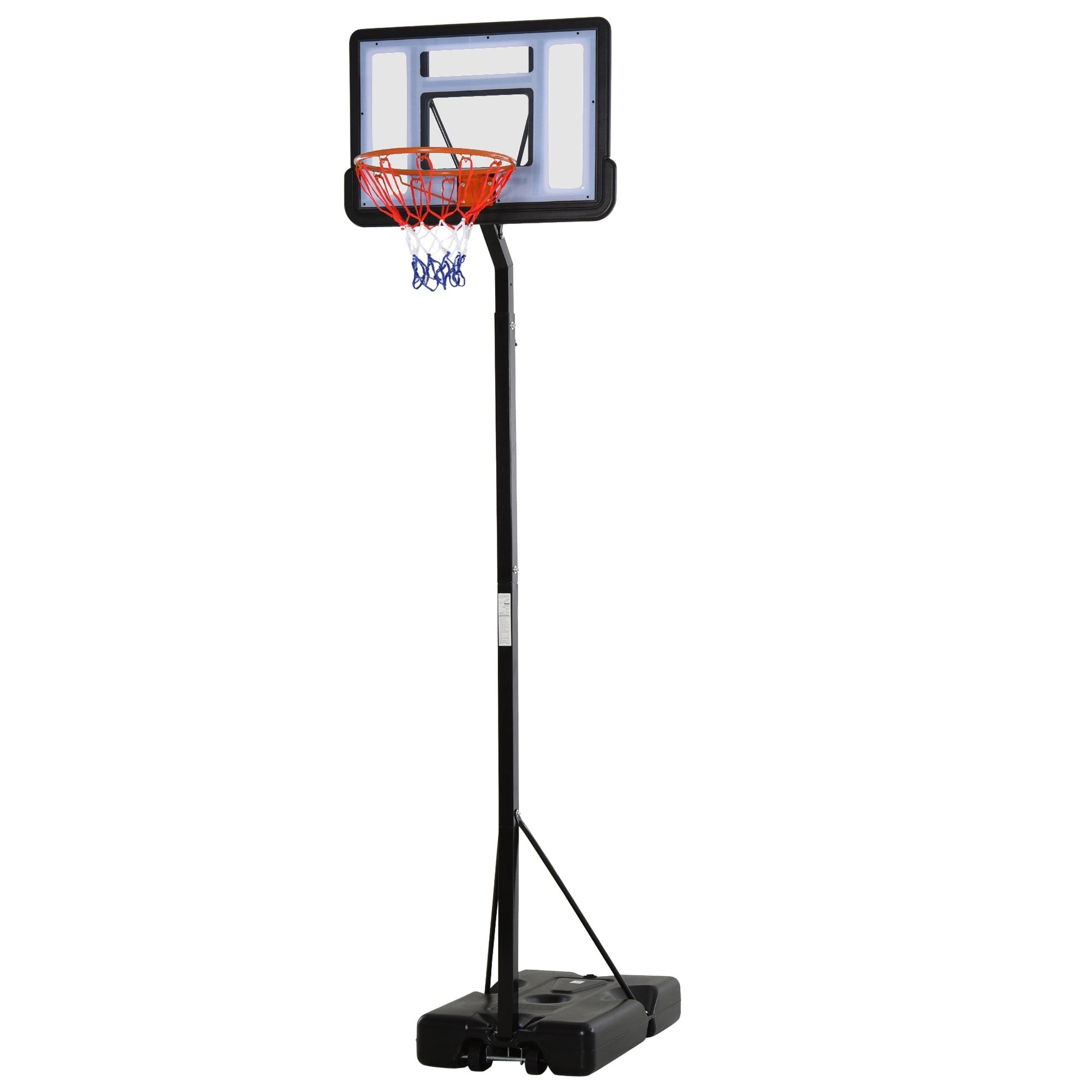 HOMCOM Steel Basketball Stand Height Adjustable Hoop Backboard Black  | TJ Hughes