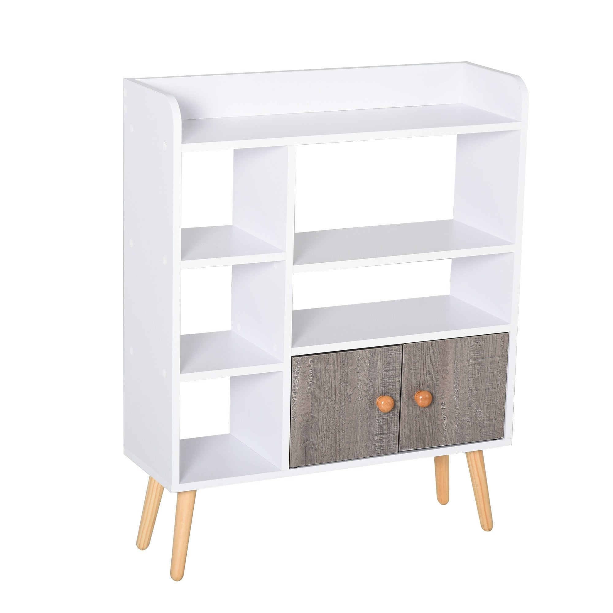 Particle Board Multi-Compartment Shelving Unit - White/Brown - Home Living  | TJ Hughes White