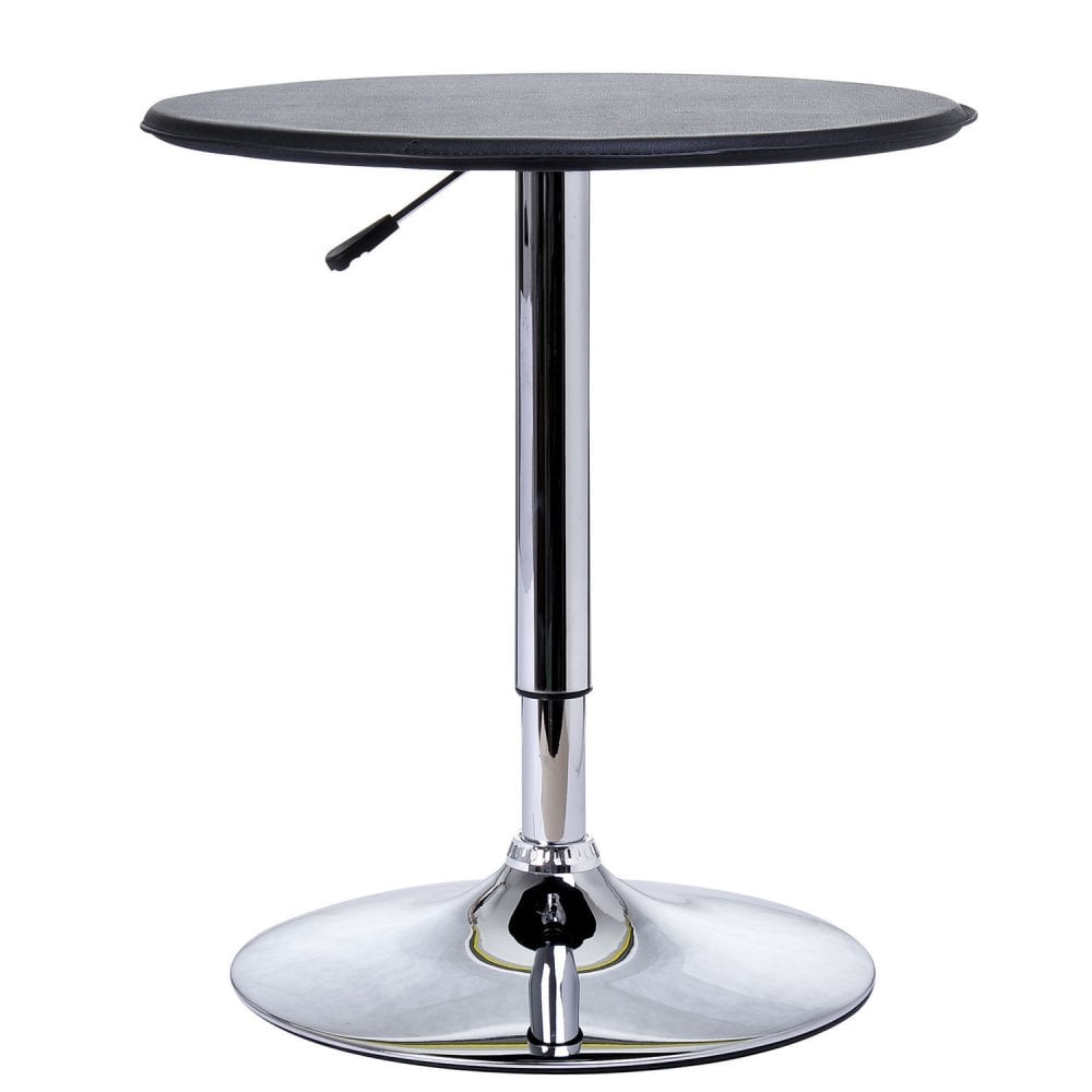 Chrome Steel Height Adjustable Round Bar Table Dinning Table Black - Home Living  | TJ Hughes