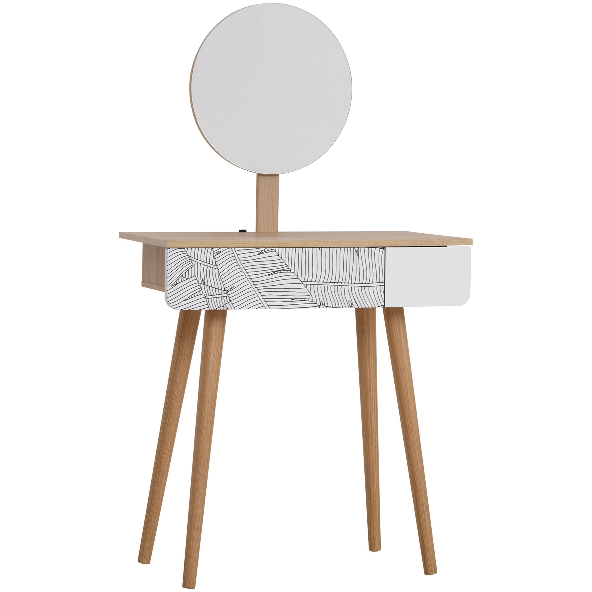 Wooden Nordic Dressing Table - Brown/White - Home Living  | TJ Hughes White