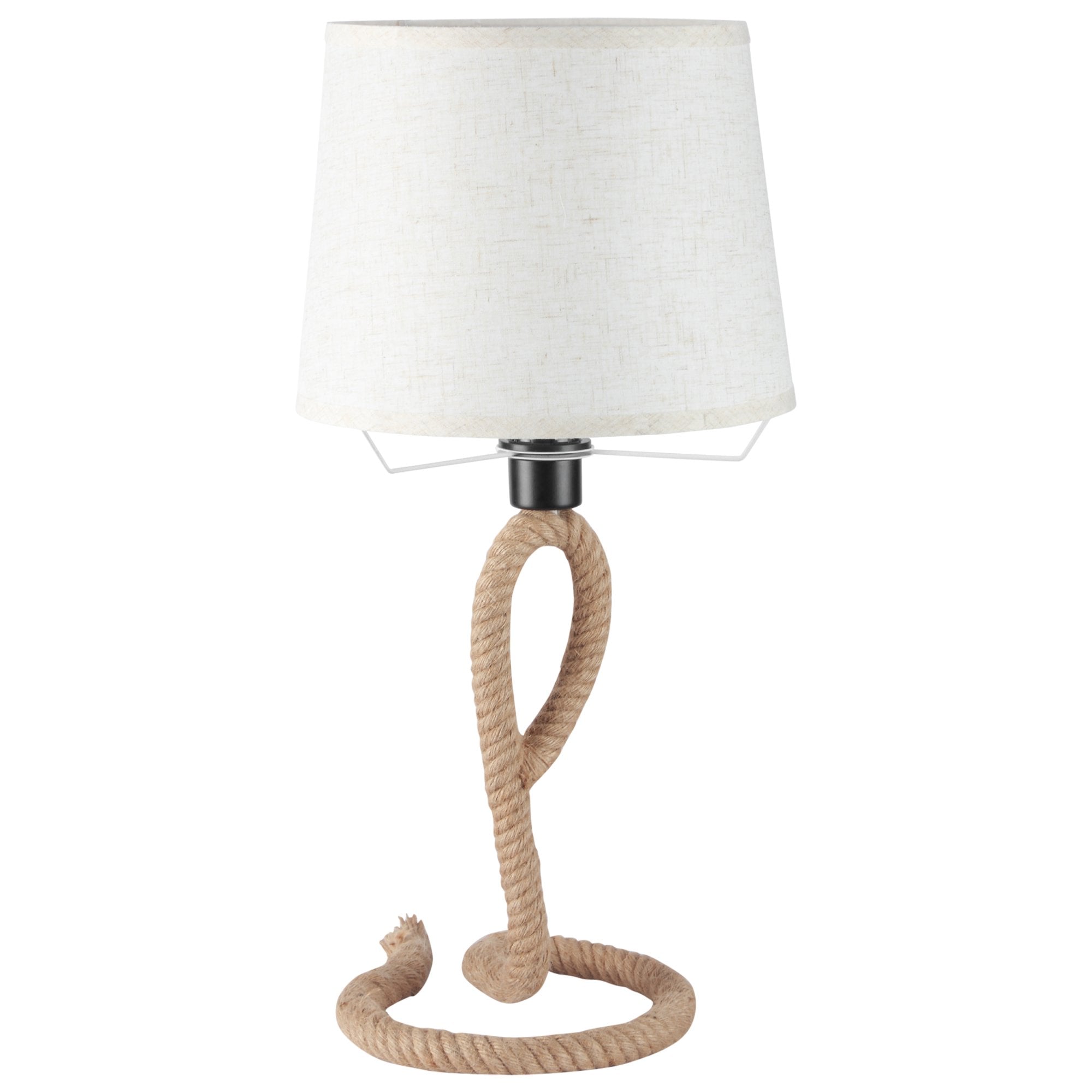 HOMCOM Farmhouse Table Lamp with Rope Base - Light Grey  | TJ Hughes