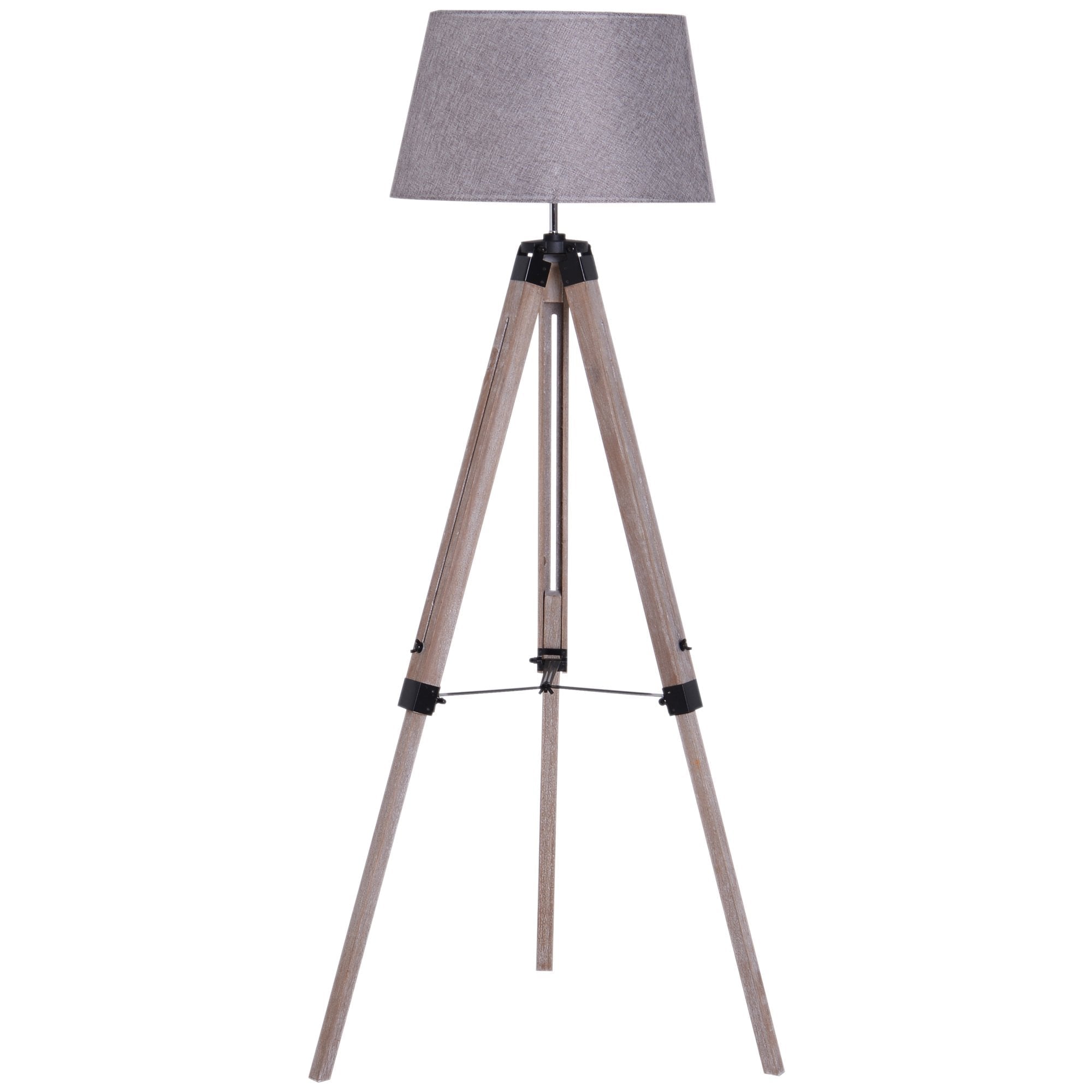 HOMCOM Floor Lamp - 99-143H cm-Grey  | TJ Hughes Grey