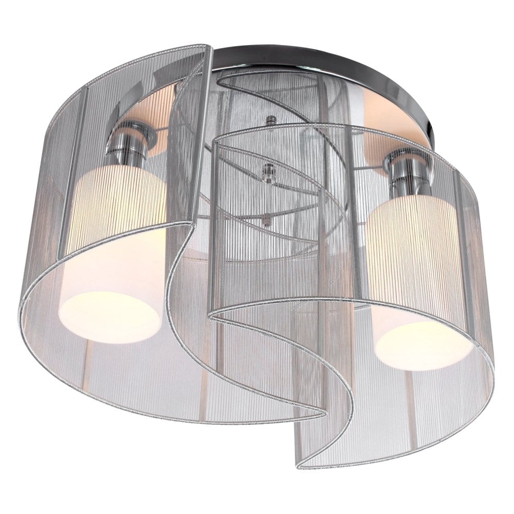 HOMCOM Modern Design Mini Style Flush Mount Ceiling Light with Flush Metal Finish Chandelier for Hallway - Dining Room - Living Room - White  | TJ Hug