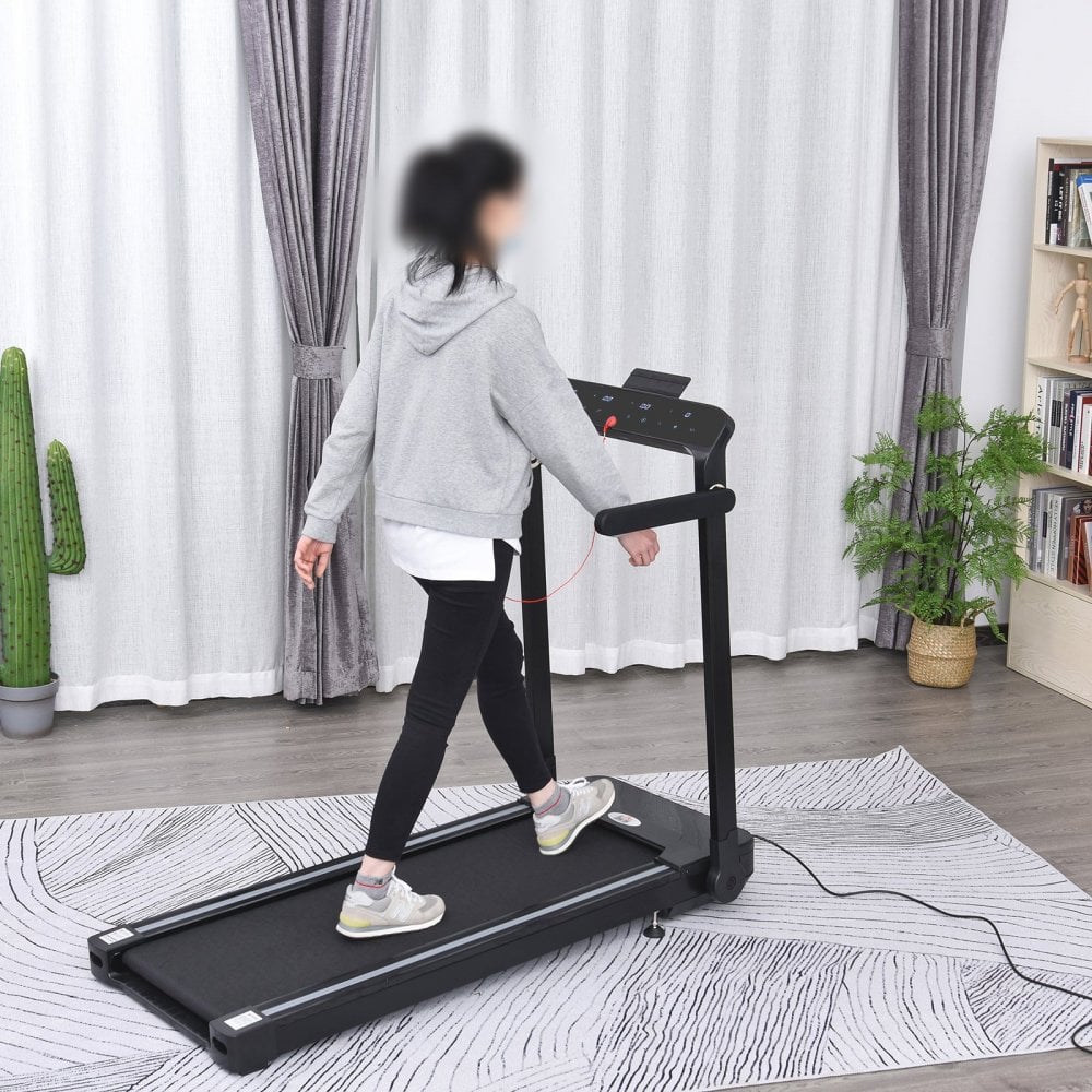 600W Foldable Steel Motorised Treadmill Black - MAXFIT  | TJ Hughes