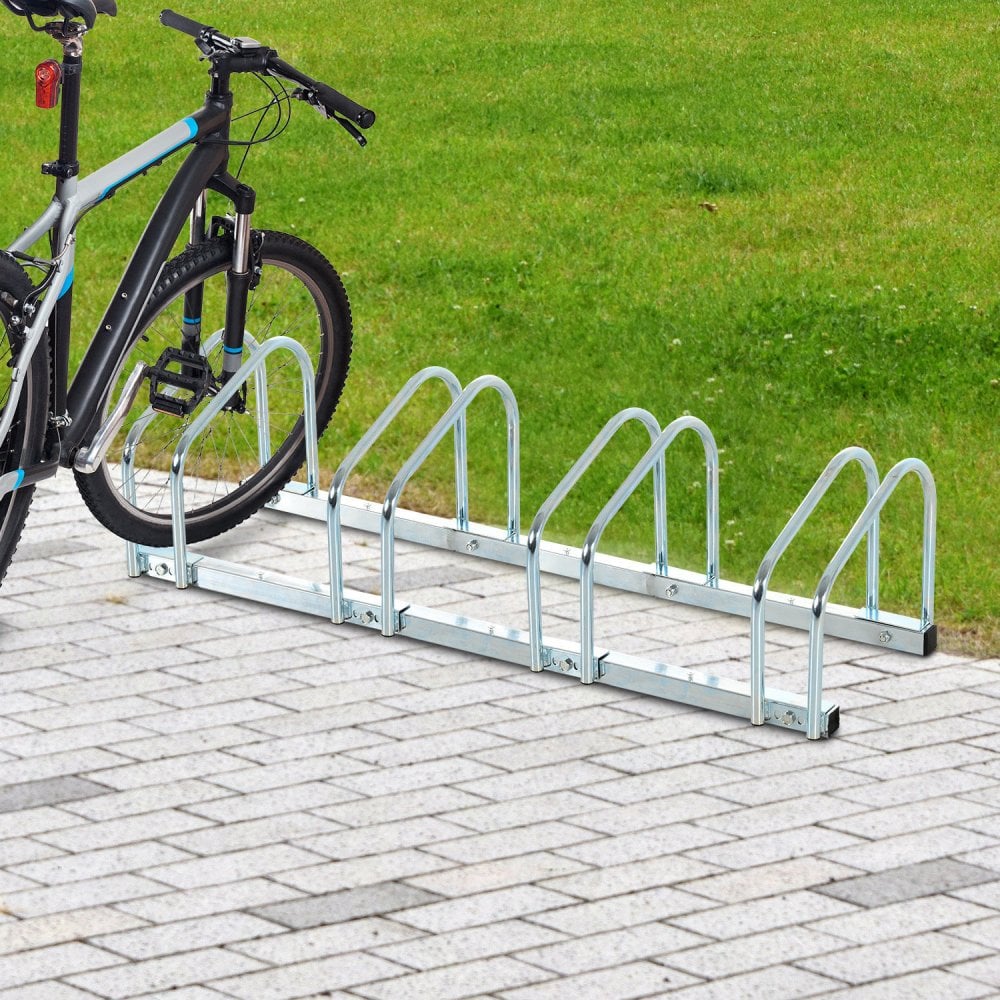 4-Bike Floor Bike Stand-Silver - Alpine Spirit  | TJ Hughes Silver