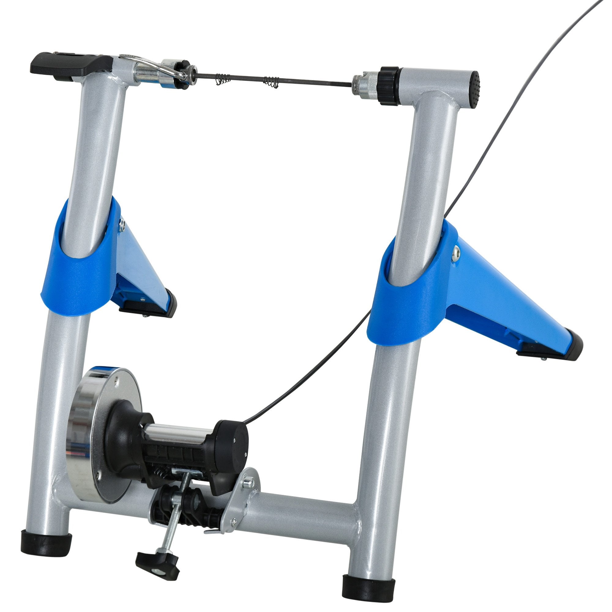 Steel 8-Level Indoor Stationary Bike Trainer Frame Bike Rack Exercises Blue - Alpine Spirit  | TJ Hughes