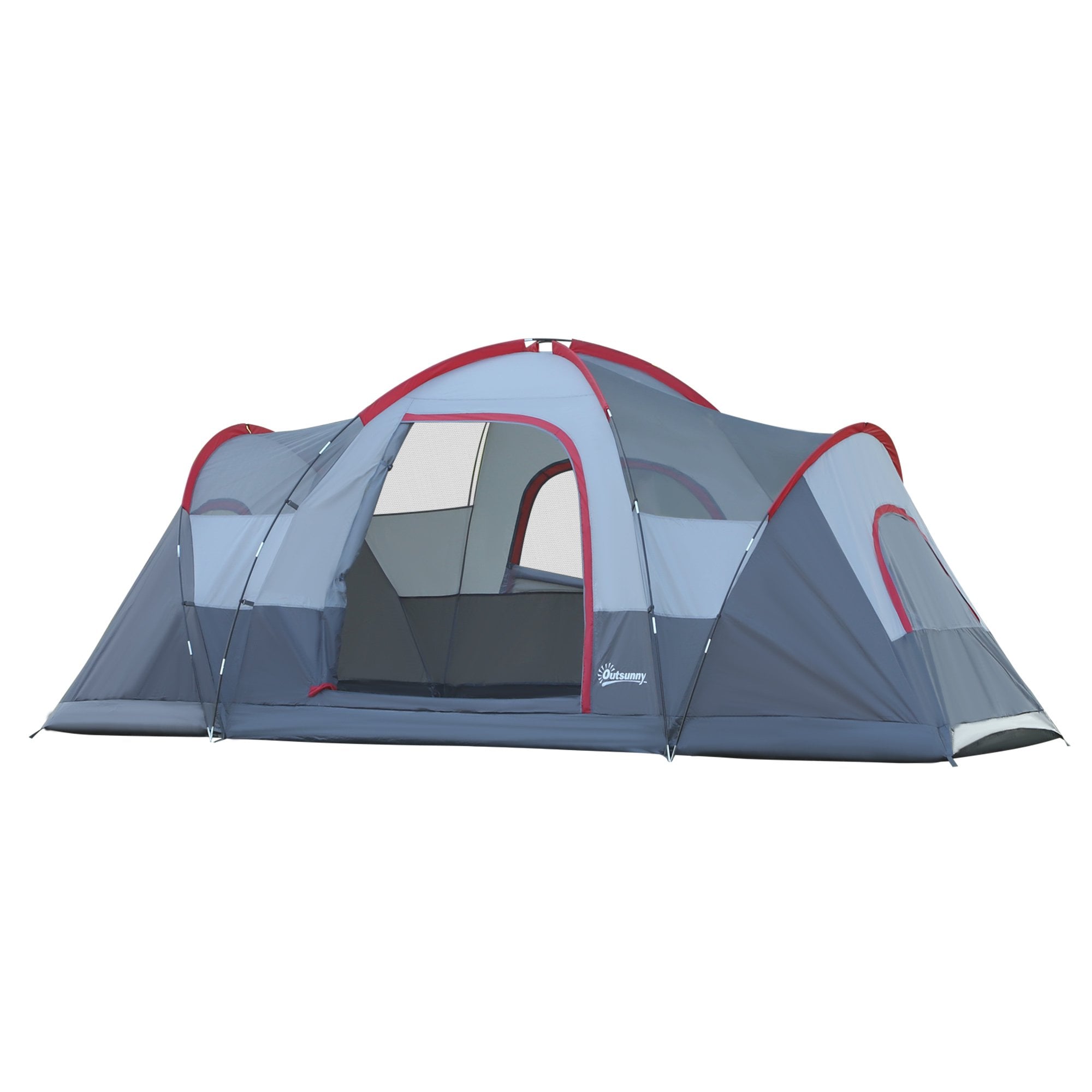 Outsunny Fibreglass & Steel Frame 5/6 Person Lightweight Camping Tent Blue  | TJ Hughes Blue/Grey
