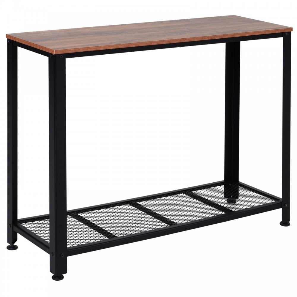 Steel Frame Industrial Style Console Table Brown/Black - Home Living  | TJ Hughes Black