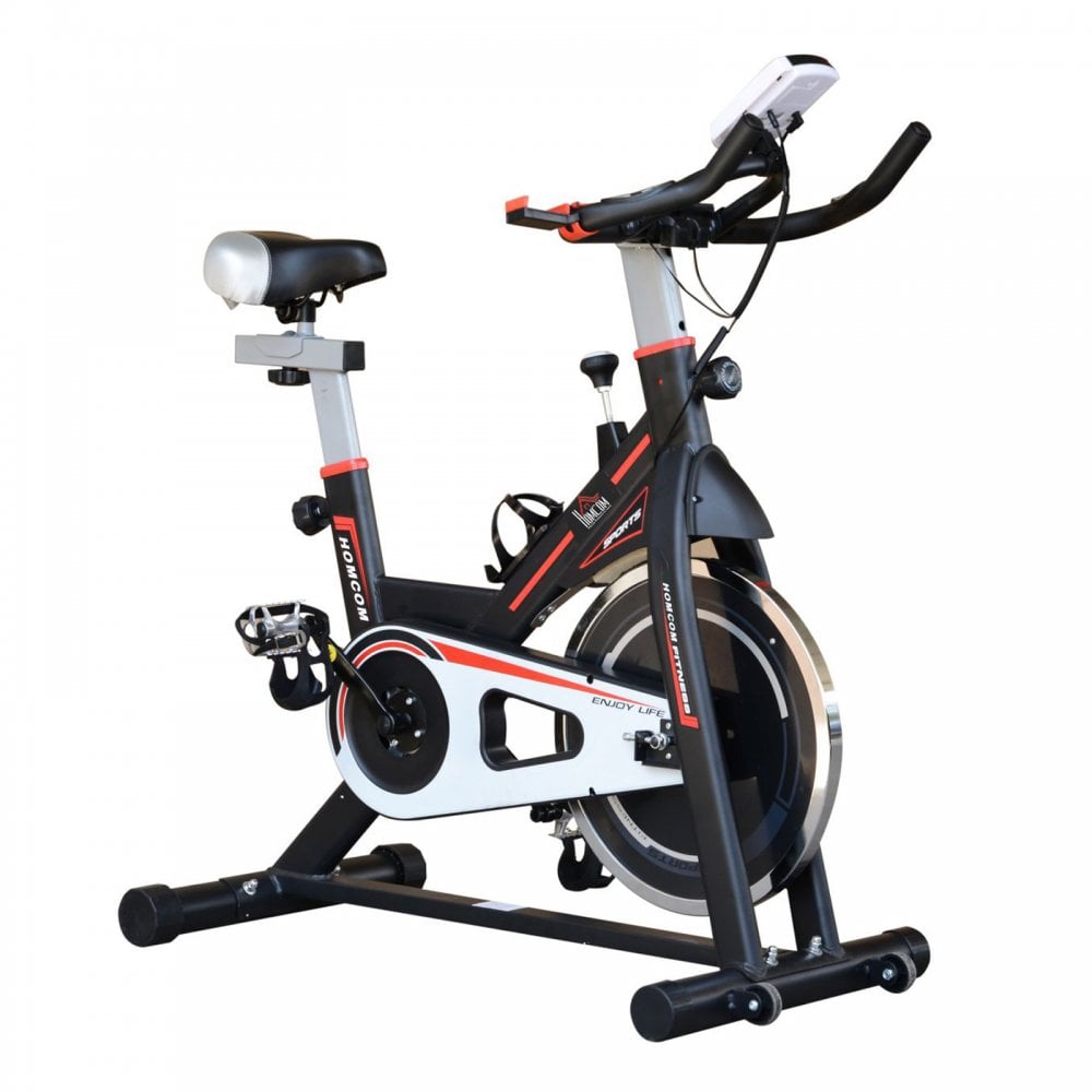 Belt-Driven Exercise Bike  Spinning Flywheel Racing Bicycle Home Fitness Trainer with LCD Display-Black - MAXFIT  | TJ Hughes Black