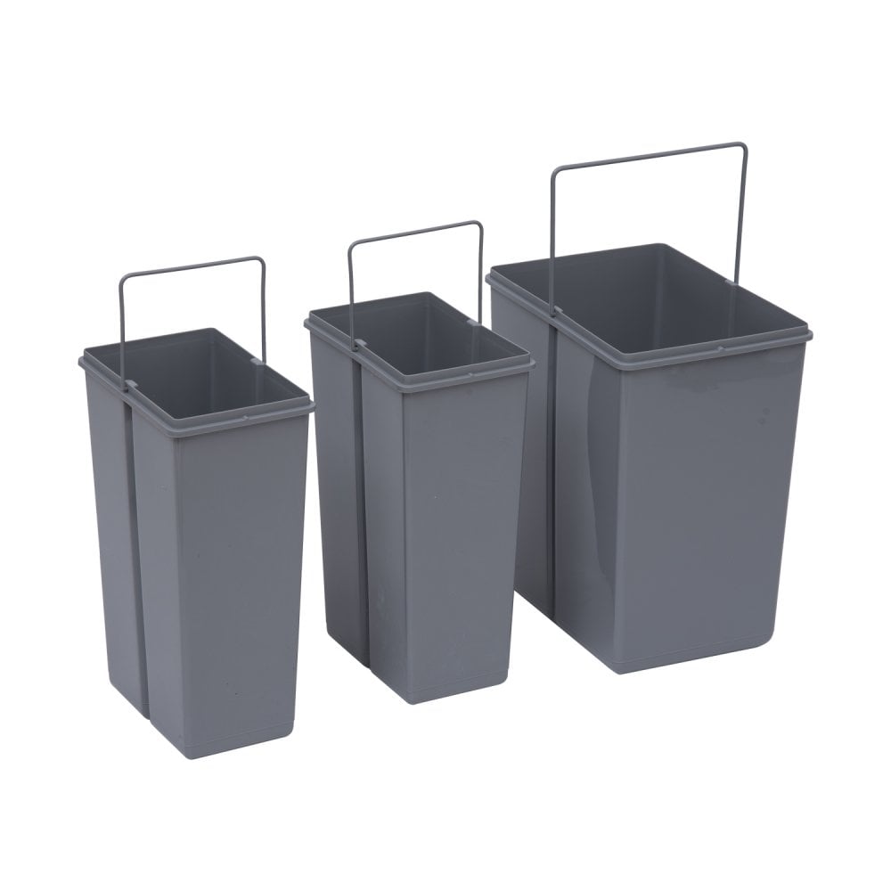 HOMCOM Kitchen Recycle Waste Bin Pull Out Soft Close Dustbin Recycling Cabinet Trash Can 40L - Grey