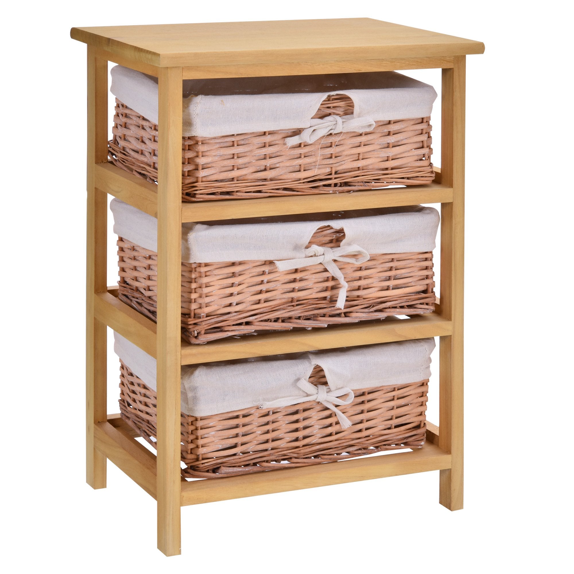 Wicker 3-Tier Storage Basket Shelf Brown - Home Living  | TJ Hughes Natural