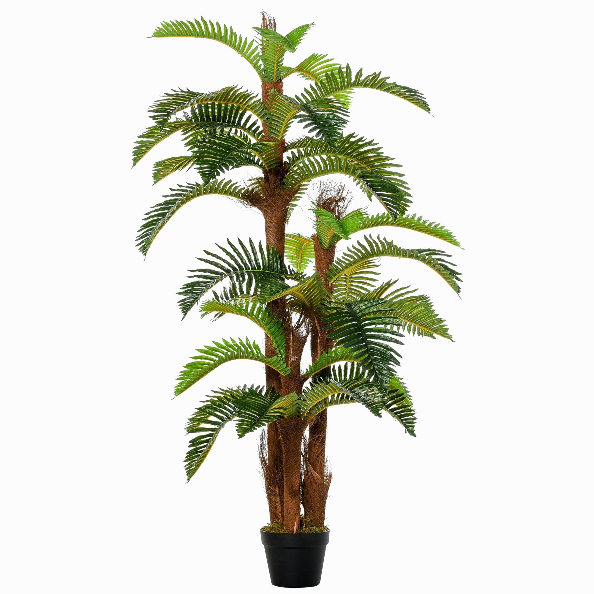 Outsunny Artificial Fern Tree Decorative Plant 36 Leaves with Nursery Pot - Fake Plant for Indoor Outdoor D+cor - 150cm in Pot  | TJ Hughes