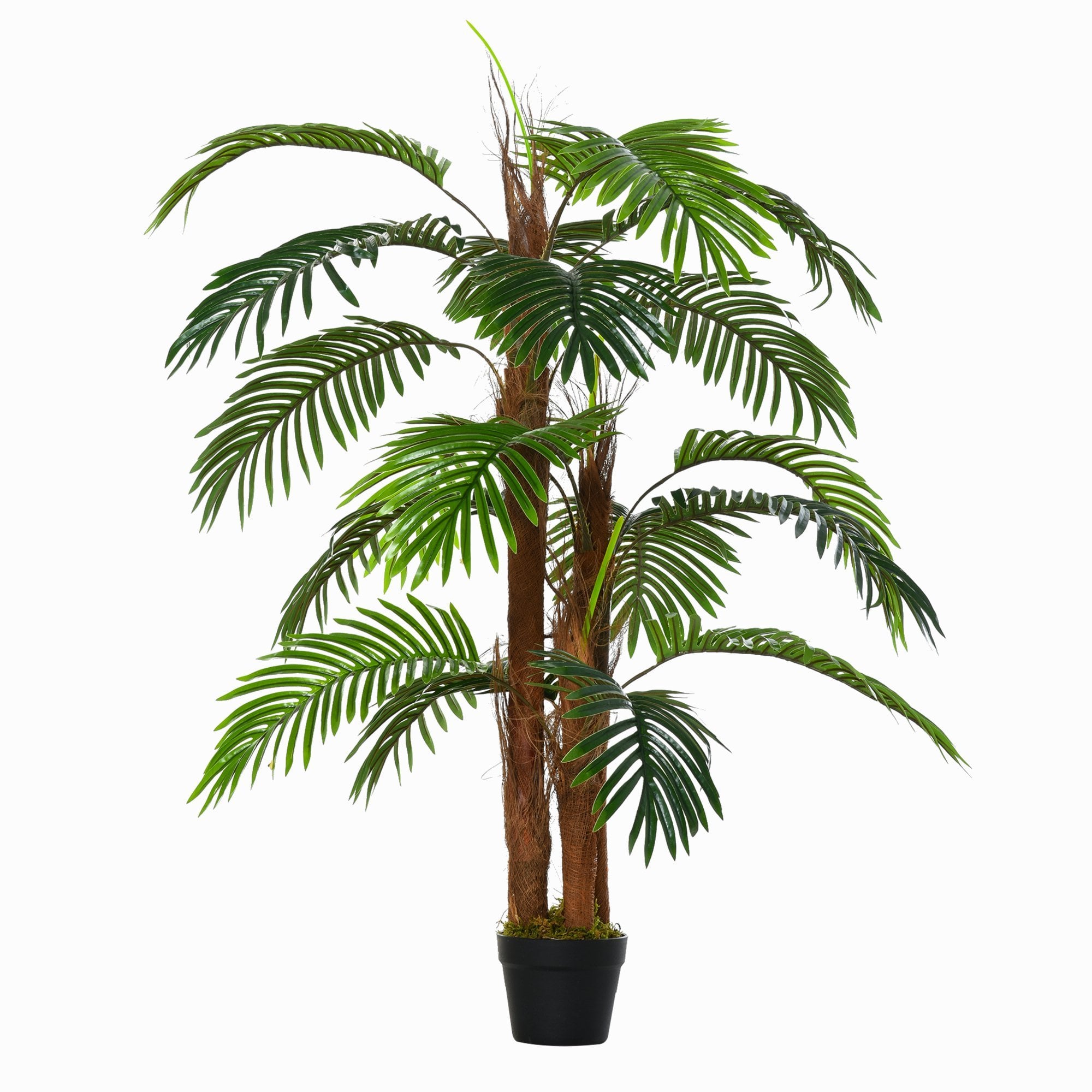 HOMCOM Outsunny Artificial Palm Tree Decorative Plant 19 Leaves w/ Nursery Pot Fake Tropical Tree Indoor/Outdoor decor 120 cm  | TJ Hughes