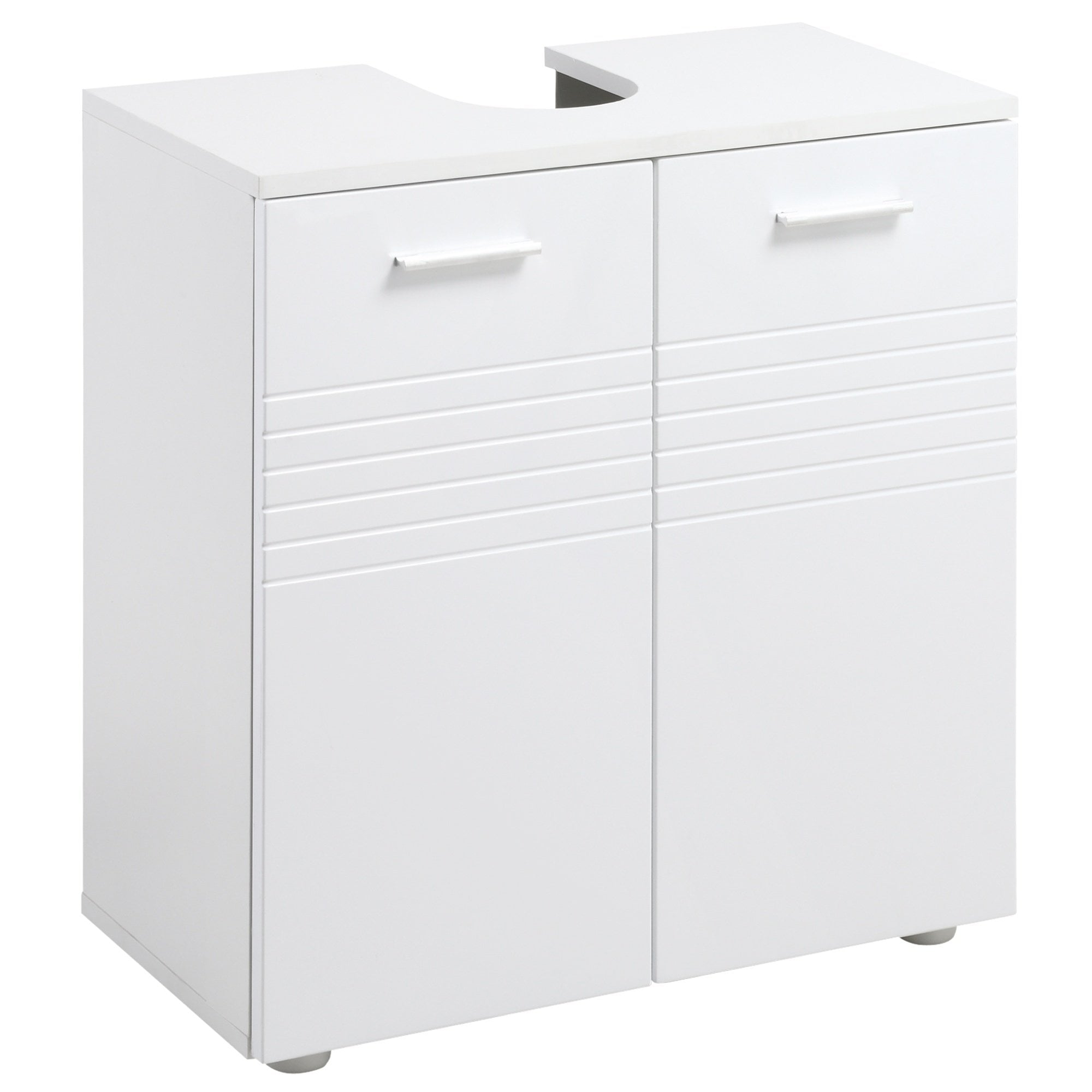 Kleankin Under Sink Bathroom Cabinet - Storage Cupboard with Adjustable Shelf - White - Home Living  | TJ Hughes