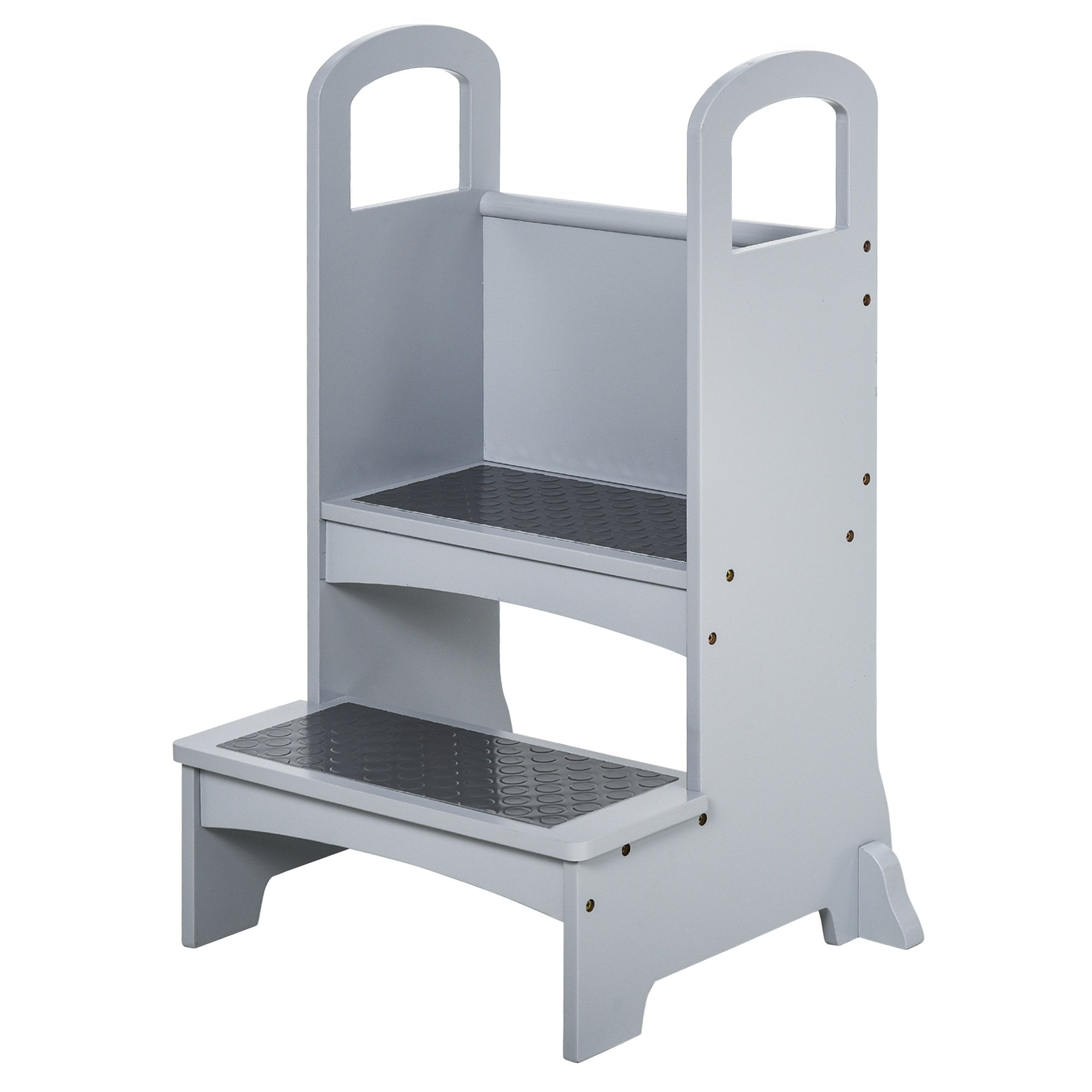 Kitchen Helper for Children Step Stool with 2 Steps - Support Handles and Non-Slip - Grey - Home Living  | TJ Hughes