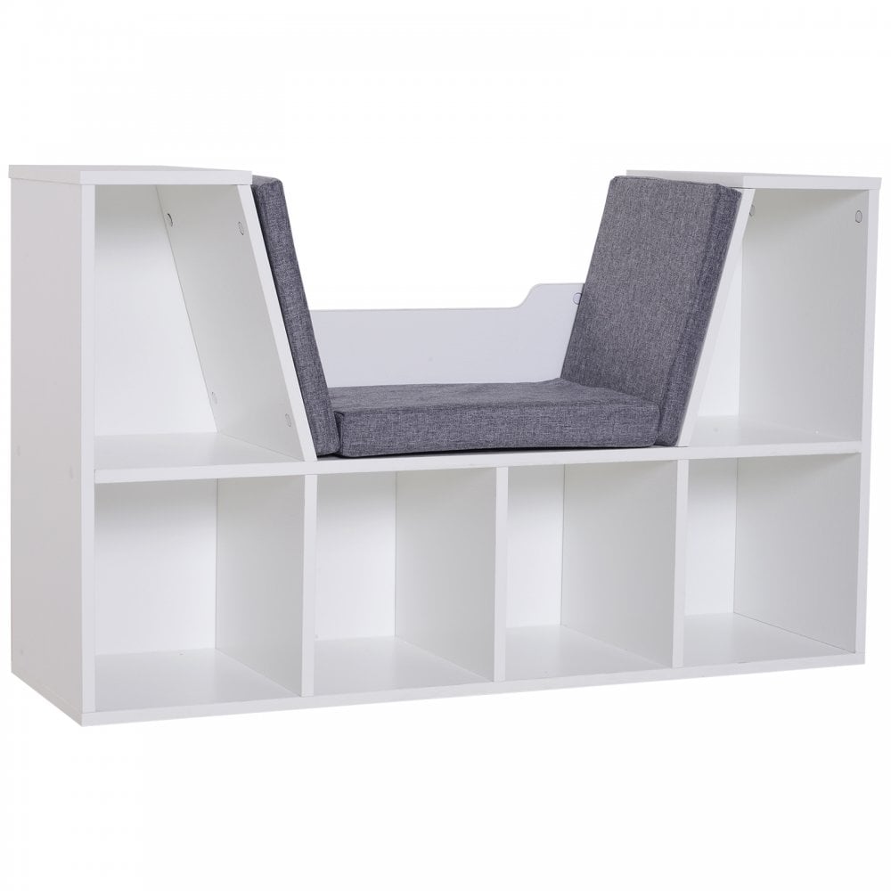 Bookcase Storage W/Particle Board Sponge Linen - 102W x 30D x 61Hcm-White/Grey - CARTER  | TJ Hughes White