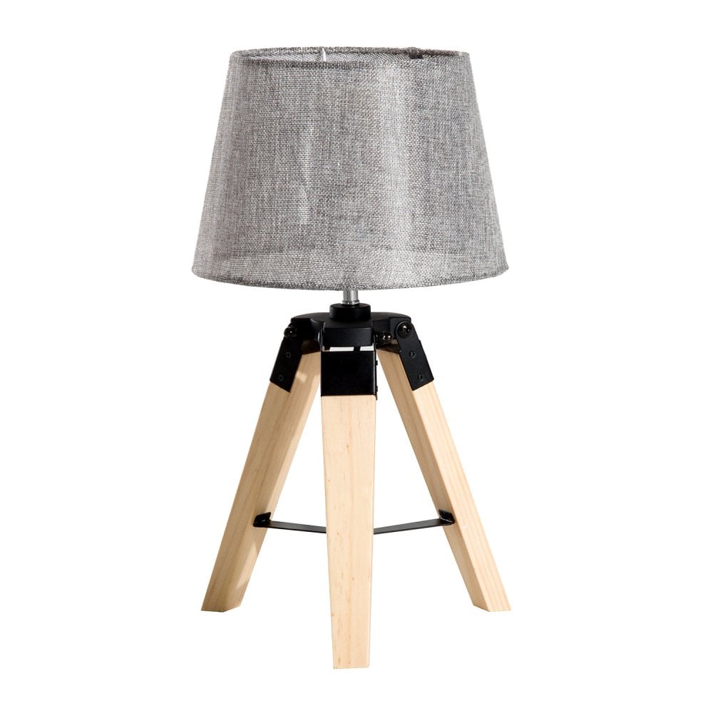 HOMCOM Tripod Table Lamp-Grey  | TJ Hughes Grey