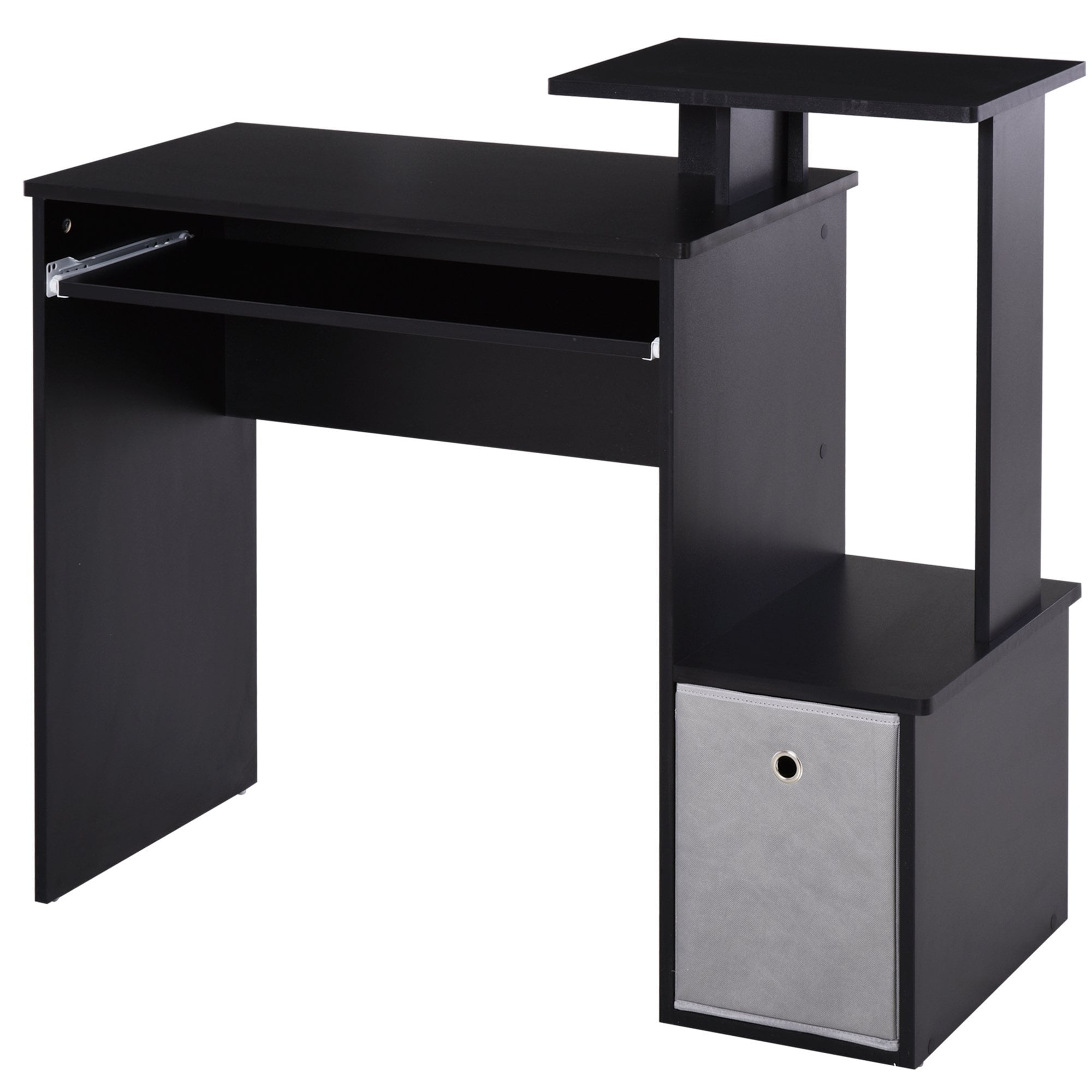 Computer Desk with Sliding Keyboard Tray Storage Drawer Shelf Home Office Workstation Black - CARTER  | TJ Hughes