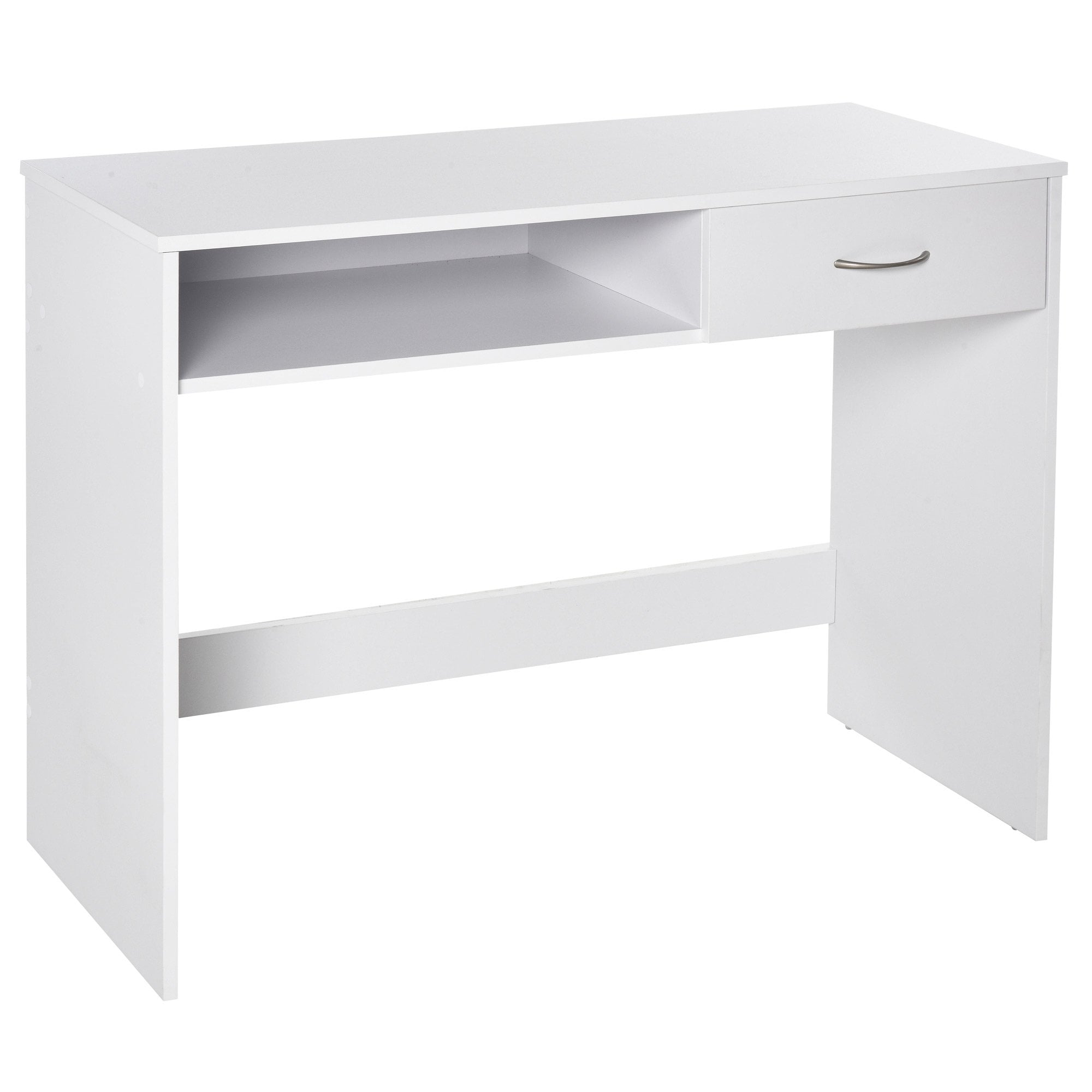 Modern Computer Work Desk Table Study w/ Shelf Drawer Standing Writing Station Display Stylish Storage Compact White - CARTER  | TJ Hughes