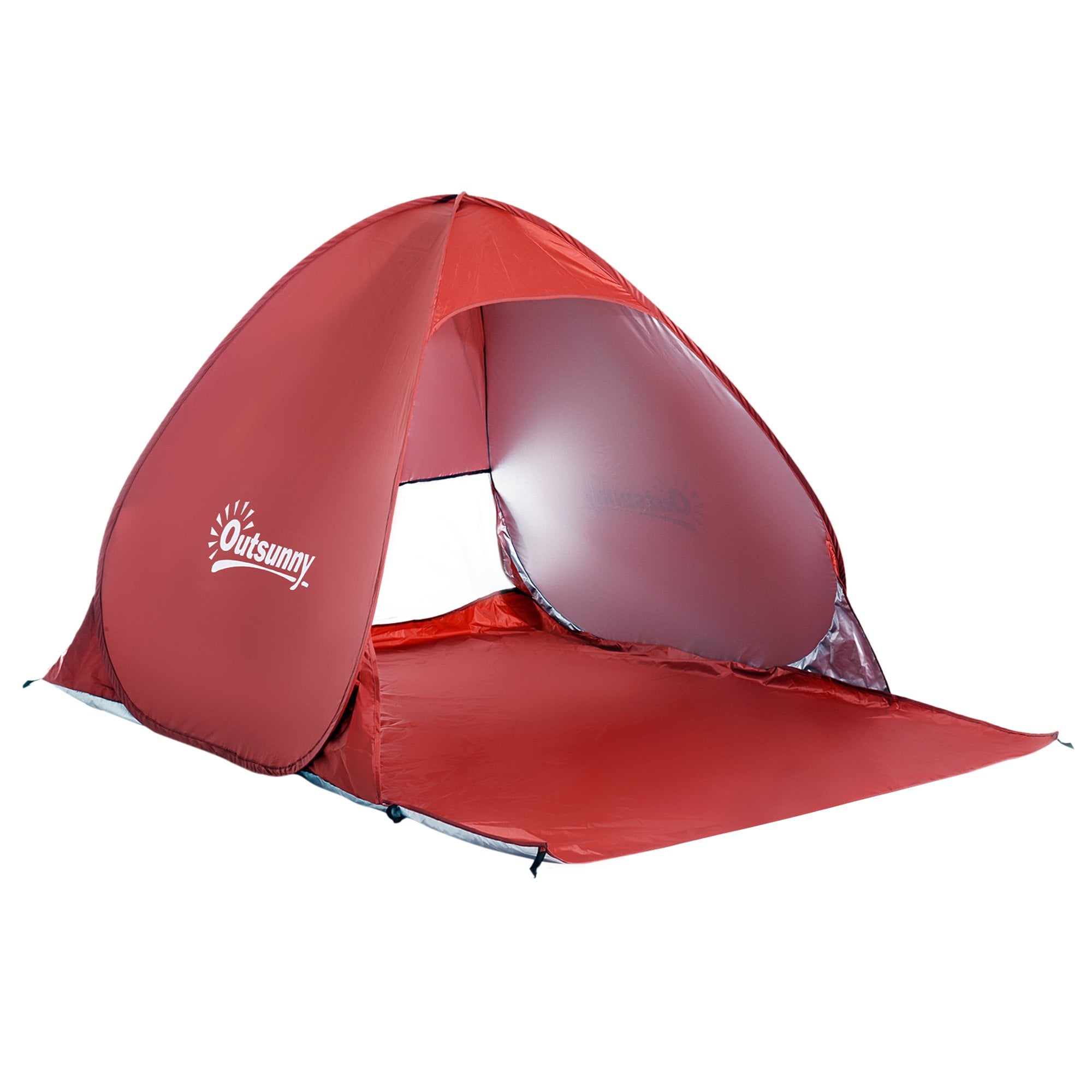 Outsunny Pop-up Portable Beach Tent - Red  | TJ Hughes