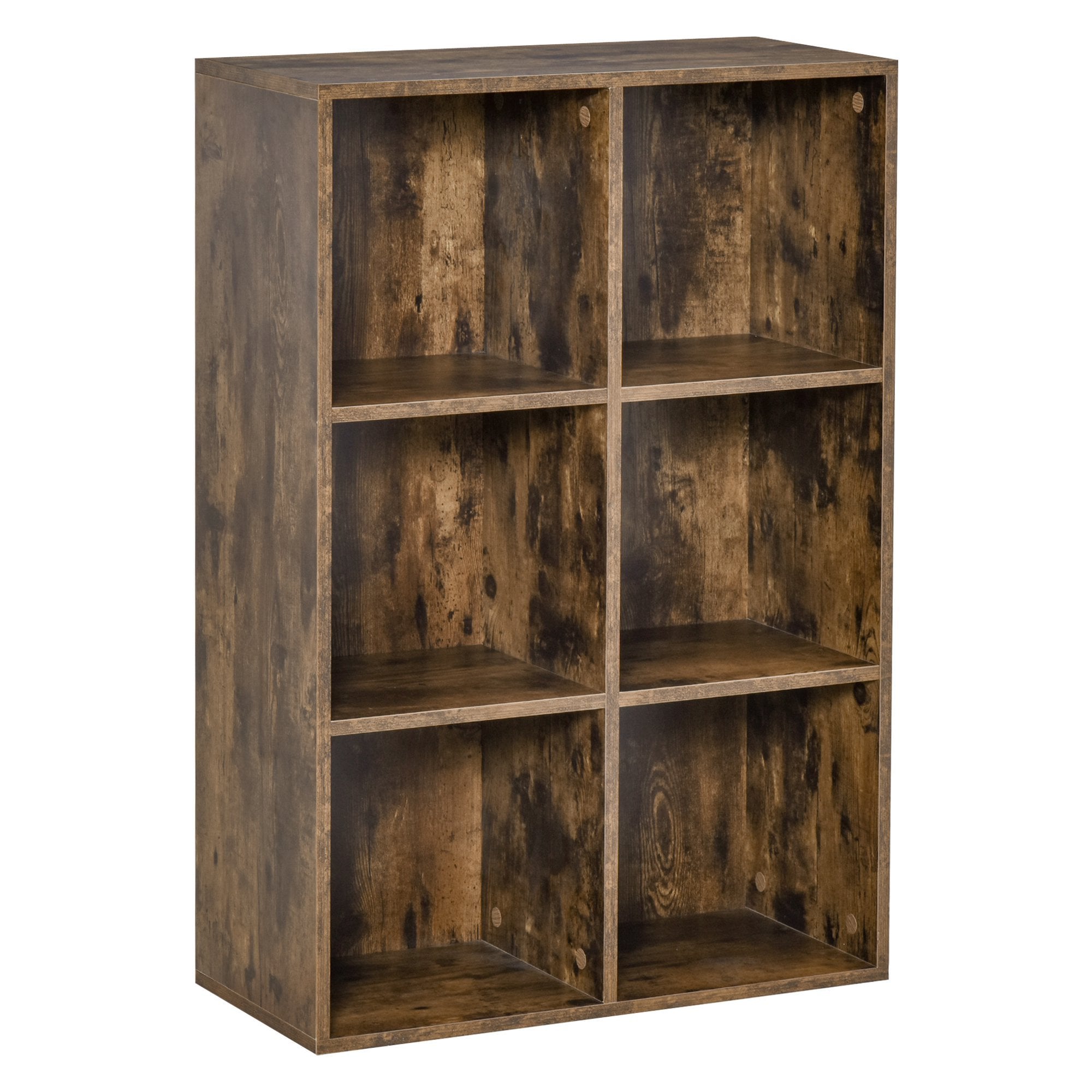 Cubic Cabinet Bookcase Shelves Storage Display for Study - Living Room - Home - office - Rustic Brown Office - Home Living  | TJ Hughes