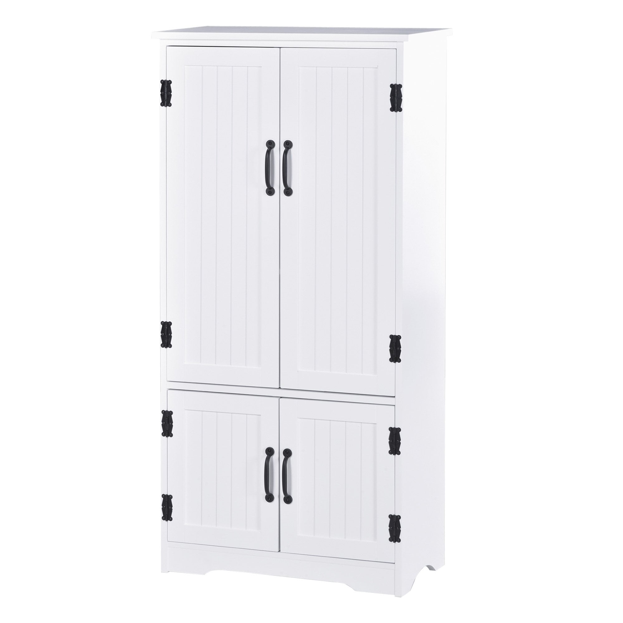 Accent Floor Storage Cabinet Kitchen Pantry with Adjustable Shelves and 2 Lower Doors - White w/Adjustable Shelves - Home Living  | TJ Hughes