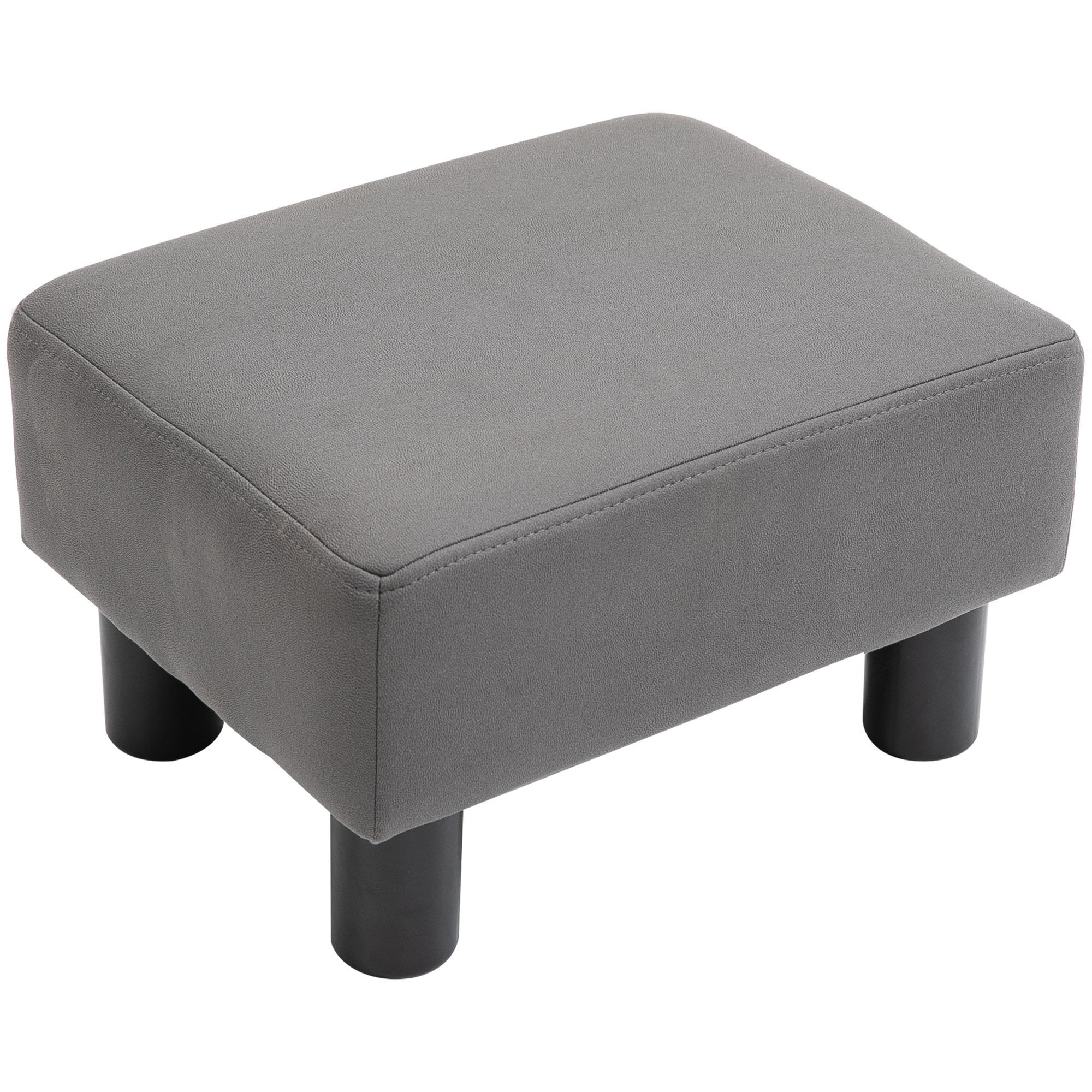 Footstool Foot Rest Small Seat Foot Rest Chair Grey Home Office with Legs 40 x 30 x 24cm Ottoman Footrest Luxury - Home Living  | TJ Hughes