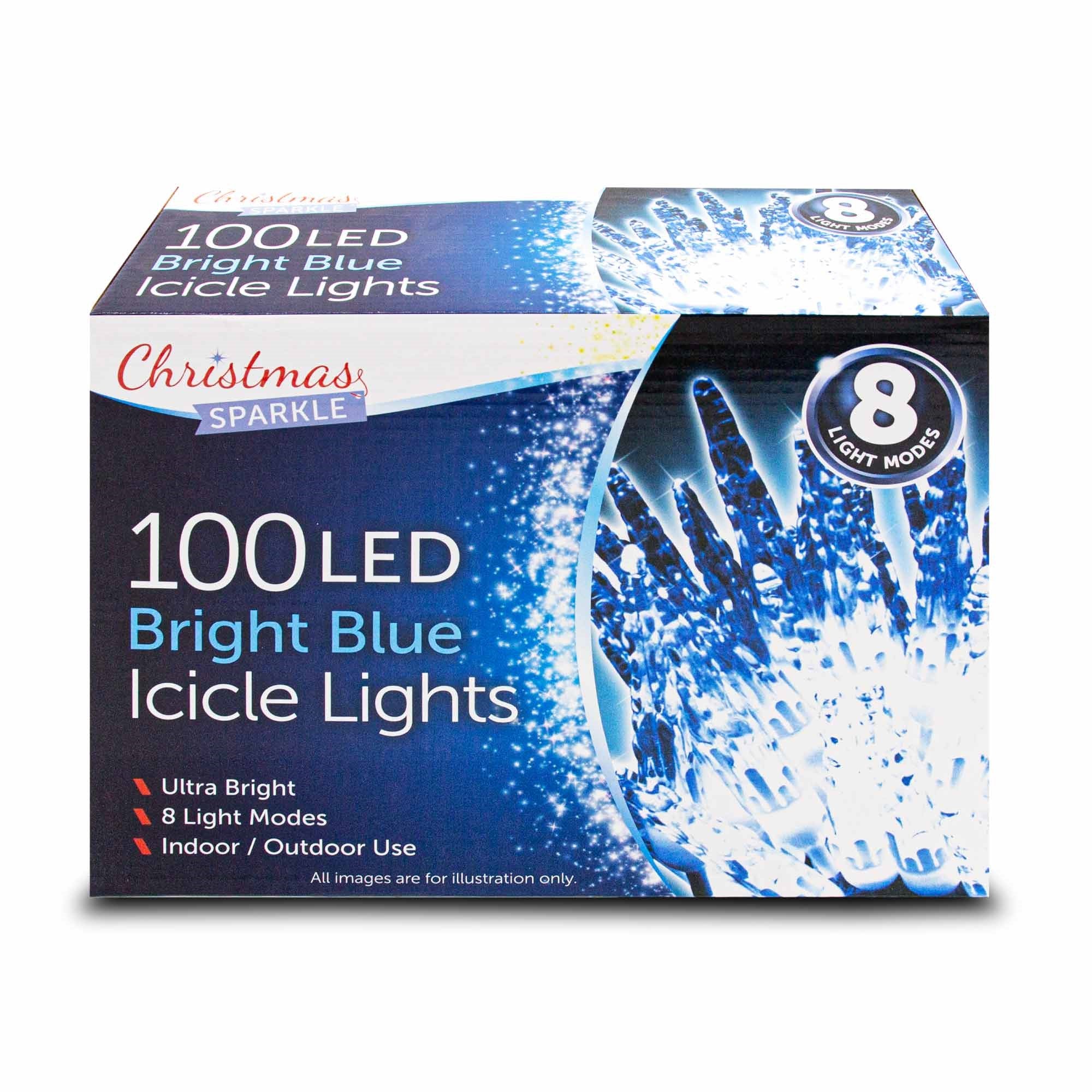 Christmas Sparkle Icicle Sculpture Lights x 100 Bright Blue LEDs - Mains Powered  | TJ Hughes