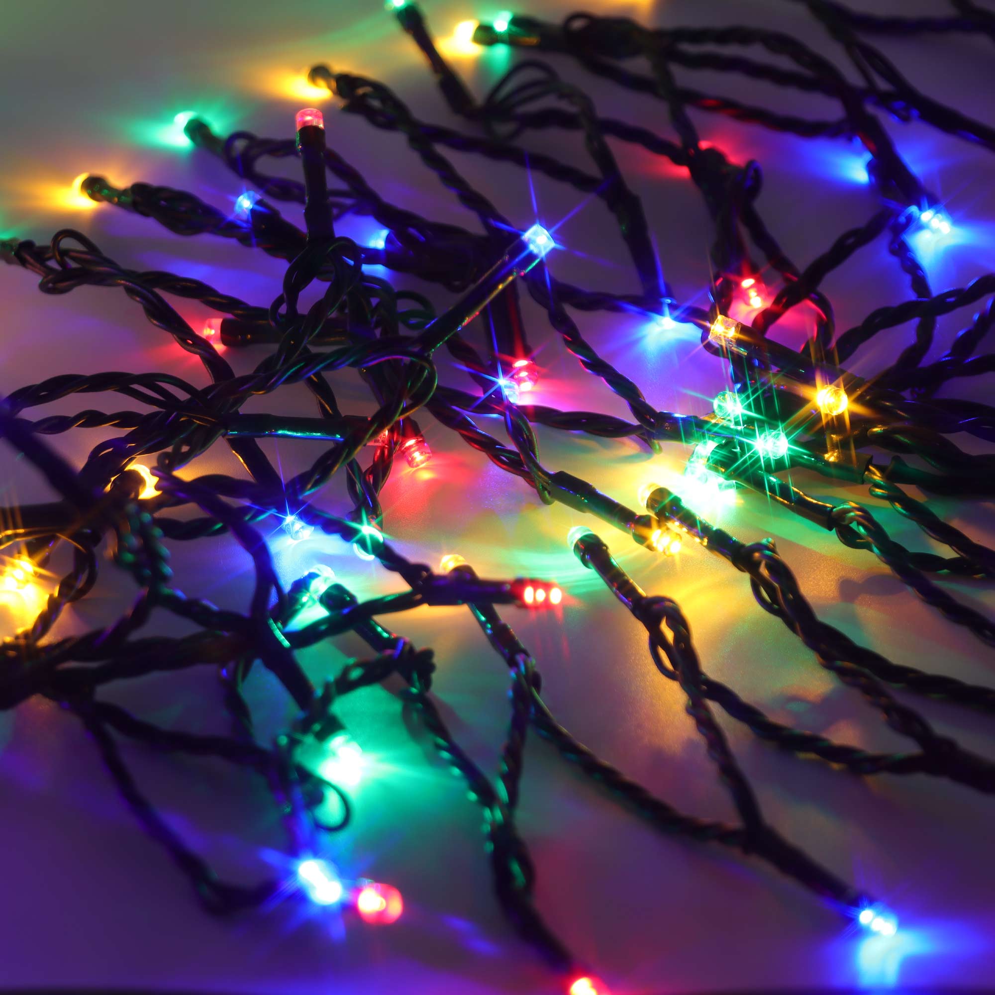 Christmas Sparkle Indoor and Outdoor Chaser Lights x 1000 Multi Coloured LEDs - Mains Operated - TJ Hughes