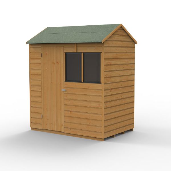 Forest Garden Shiplap Dip Treated 6x4 Reverse Apex Shed  | TJ Hughes