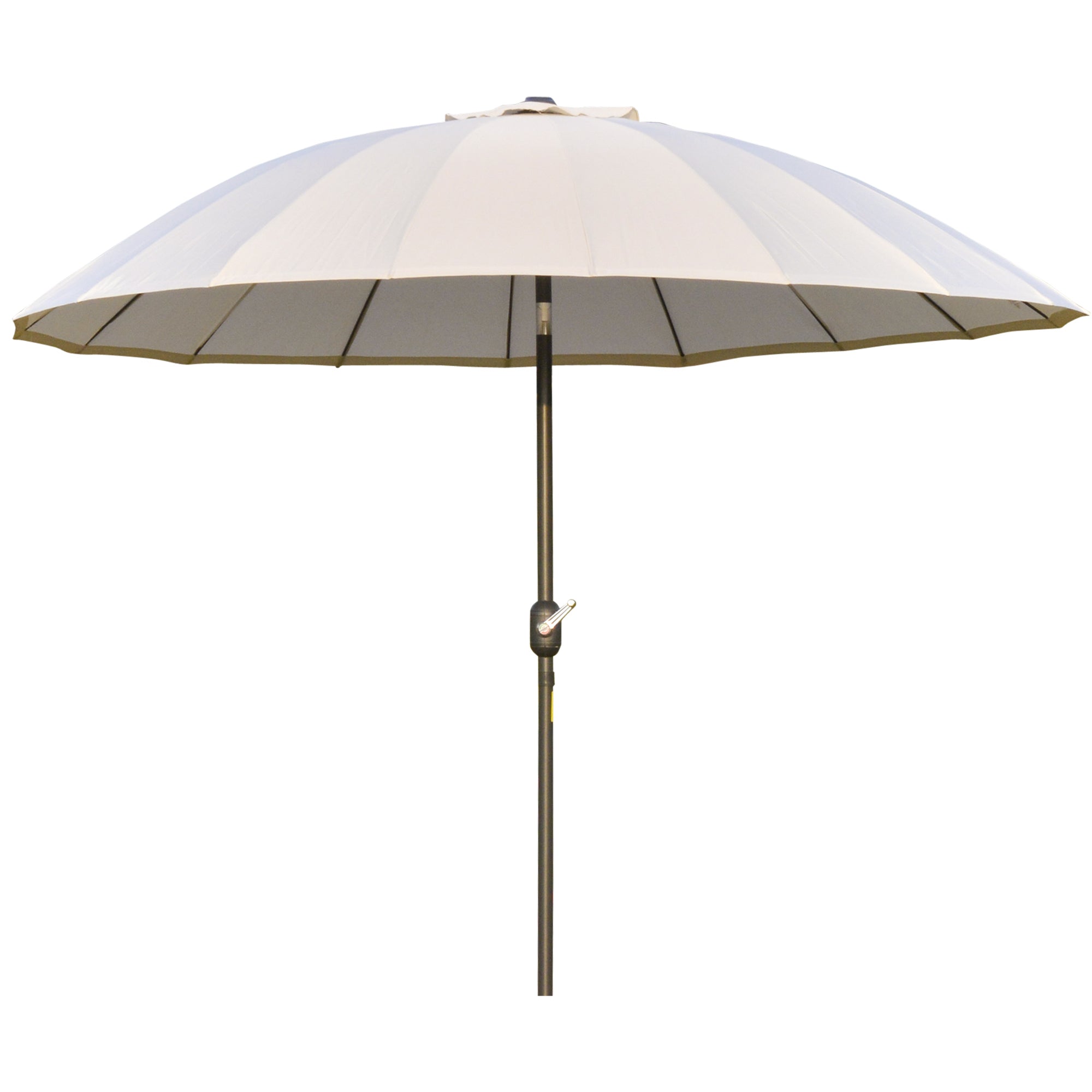 Outsunny 2.6m Round Curved Adjustable Parasol Outdoor Metal Pole Off-White  | TJ Hughes White