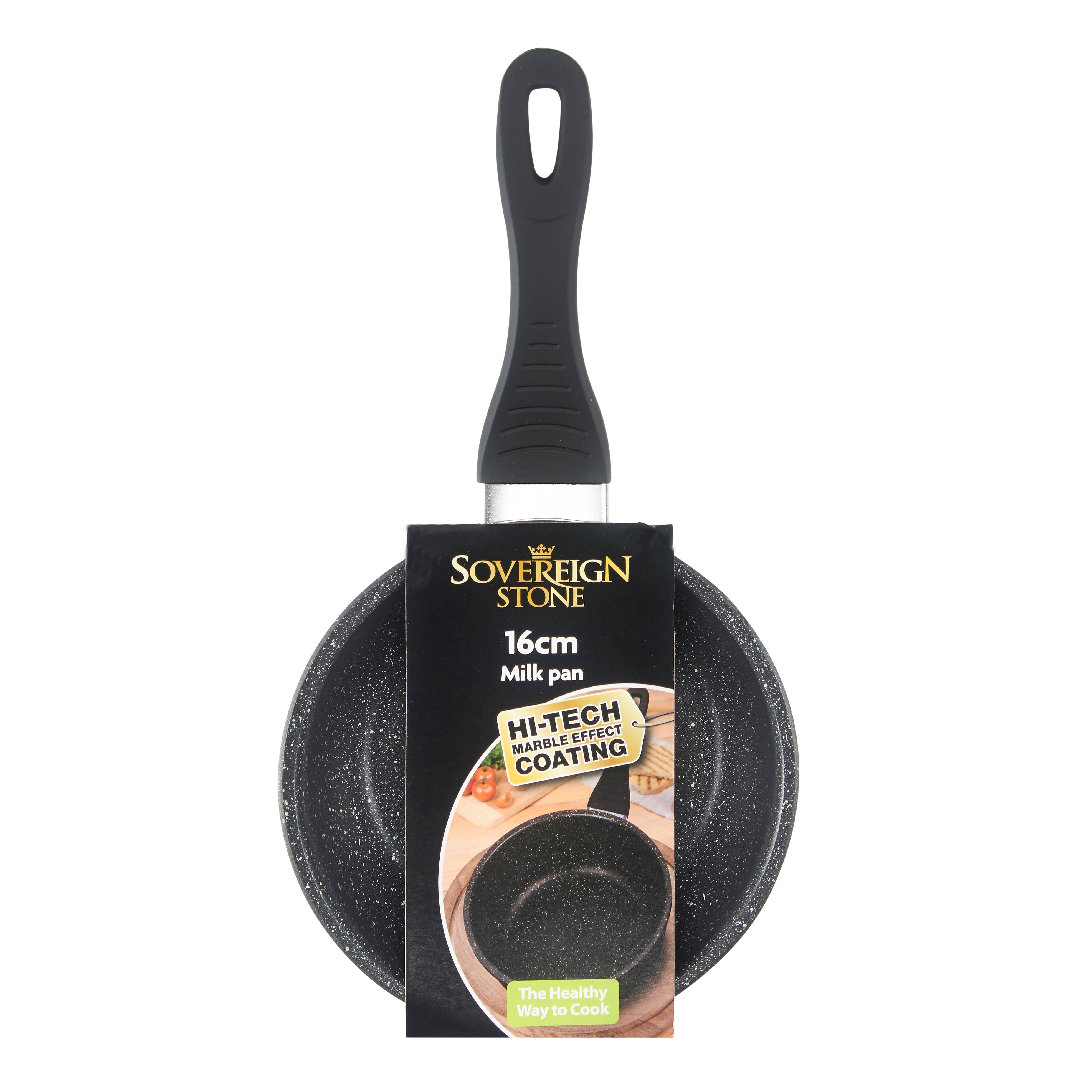 Lewis’s  Sovereign Stone 16cm Scratch Resistant Easy Clean Non Stick Milk Pan All Hobs  | TJ Hughes