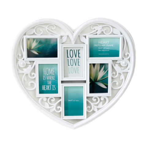 Lewis’s Wall Picture Photo Frame Heart Shaped White  | TJ Hughes