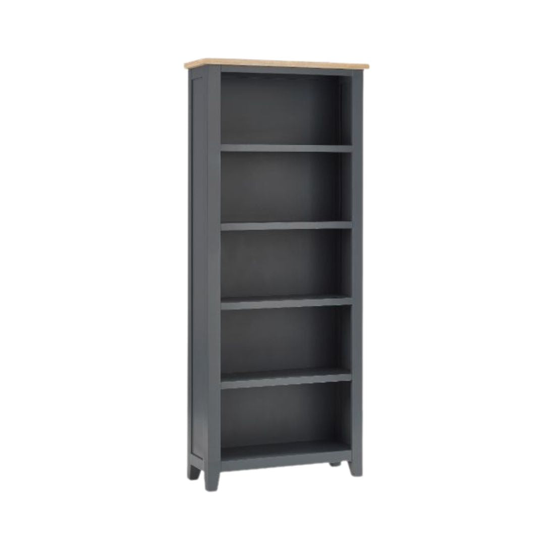 Bordeaux Tall Bookcase Dark Grey 1.9m - Julian Bowen  | TJ Hughes