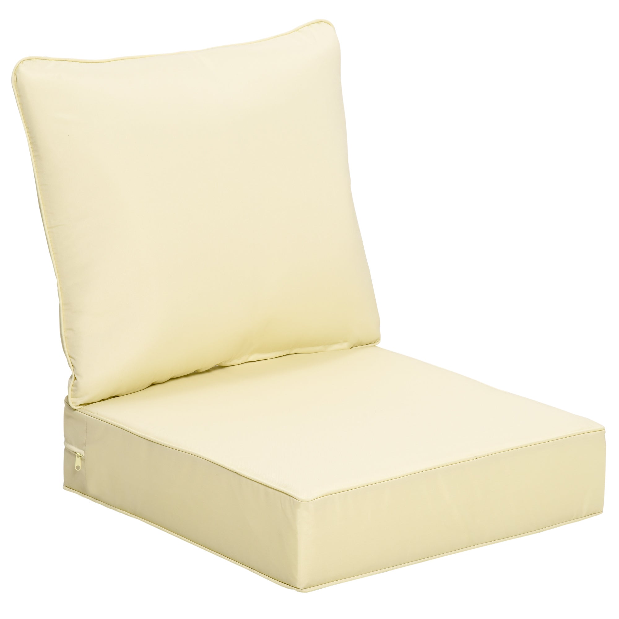 Outsunny Outdoor Seat and Back Cushion Set - Deep Seating Chair Cushion - Beige  | TJ Hughes