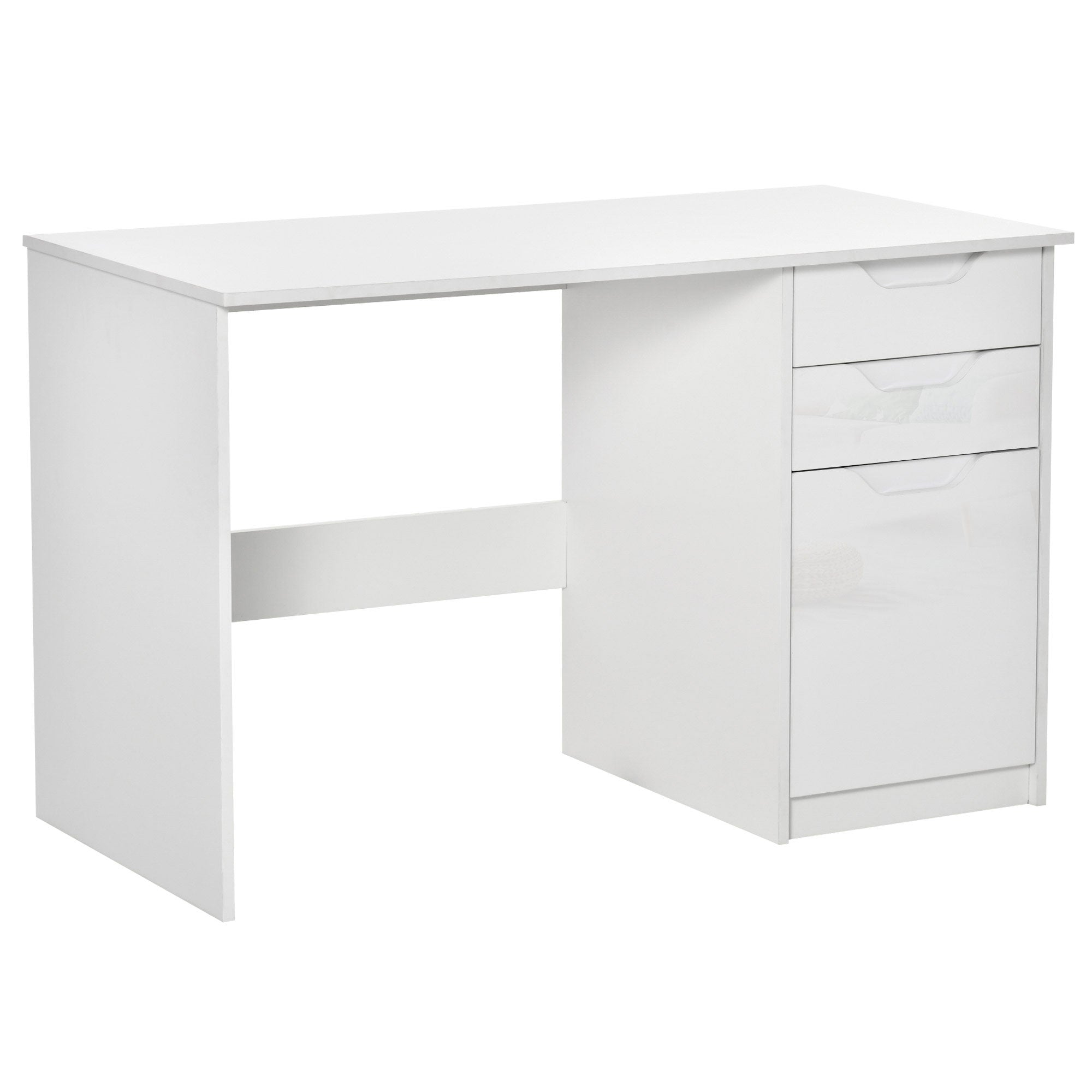 Computer Desk with Drawers Modern Writing Workstation with Storage Cabinet PC Study Table for Home Office Study White w/ Drawers Home Office - TJ Hugh