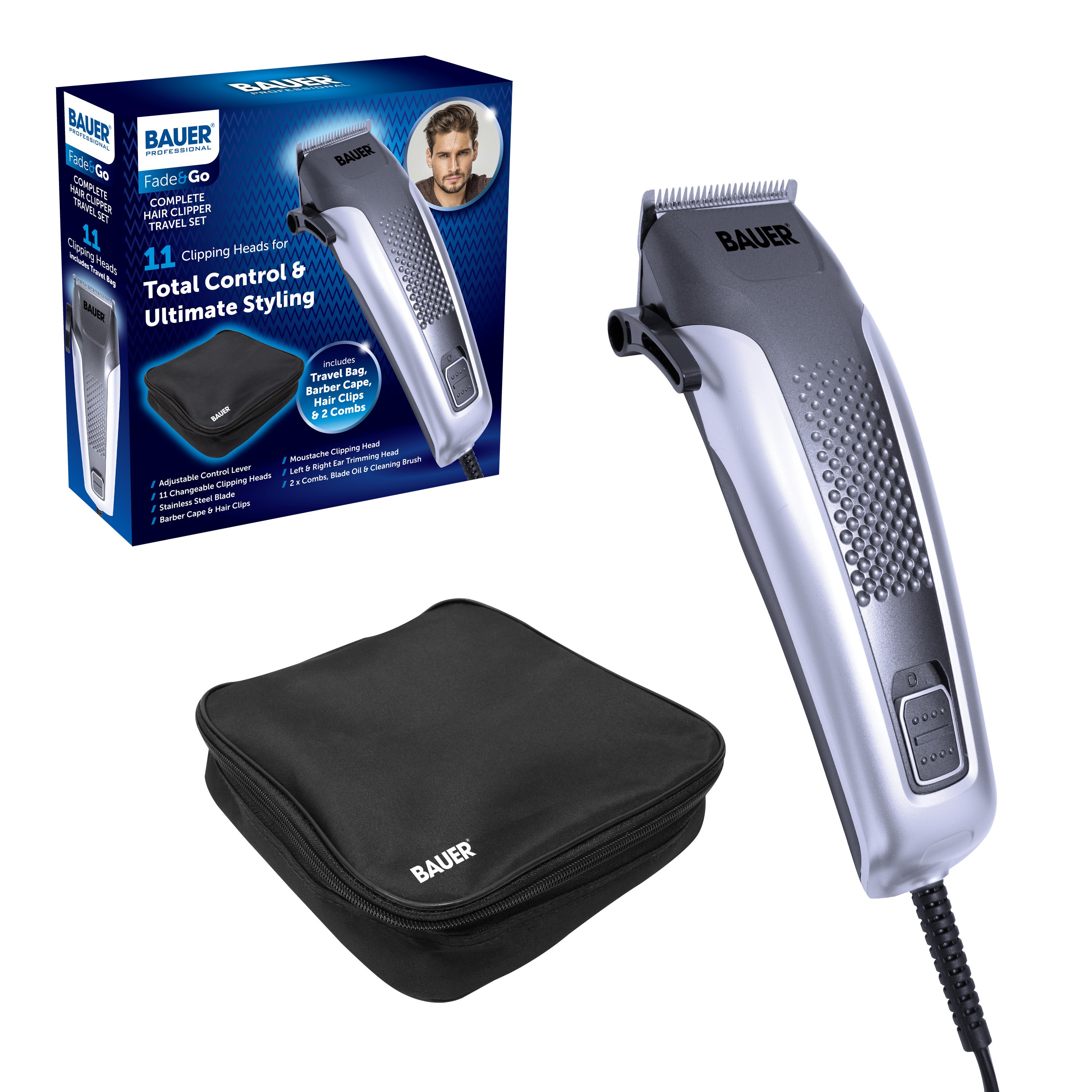 Bauer Hair Clipper with Travel Bag - TJ Hughes