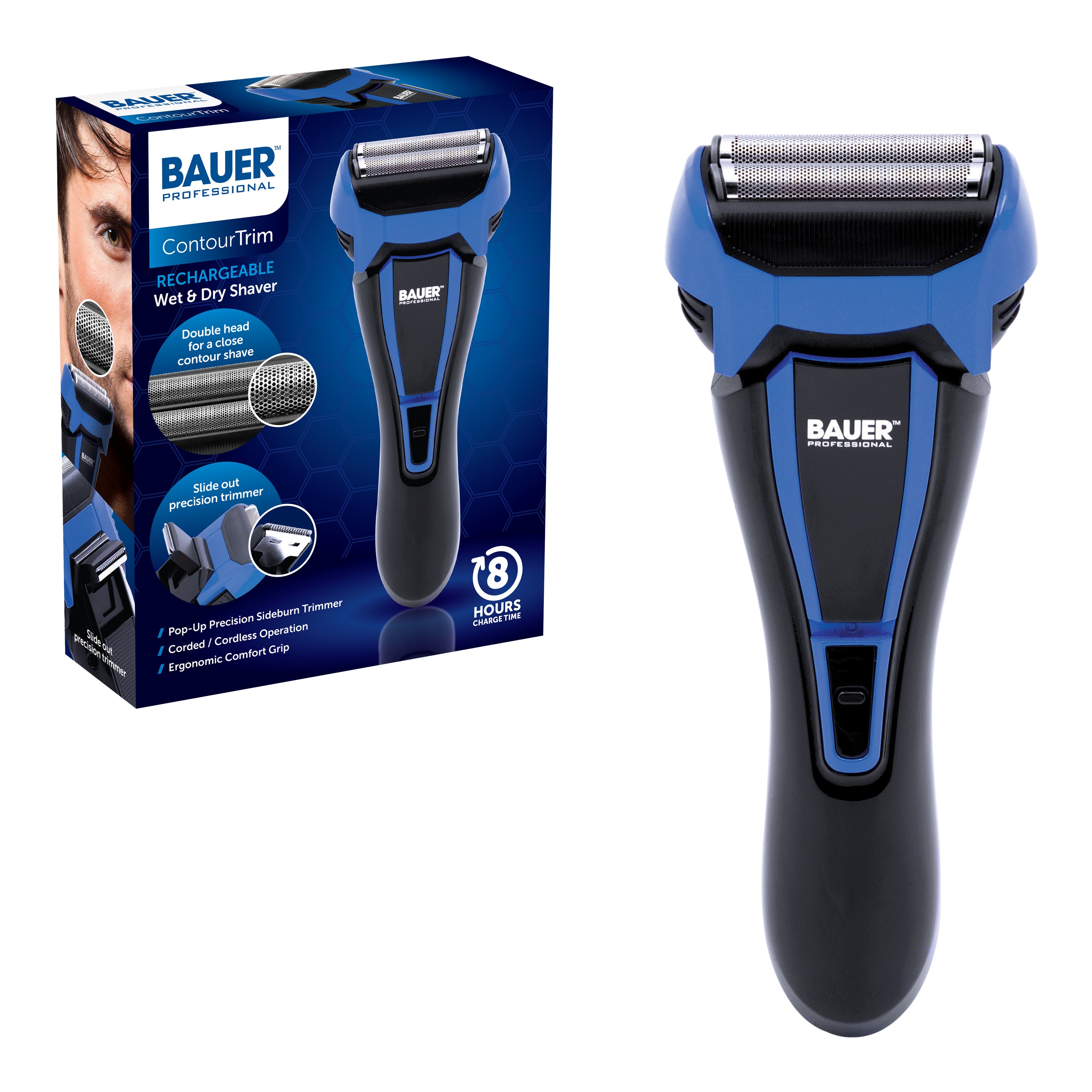 Bauer Rechargeable Wet And Dry Shaver  | TJ Hughes