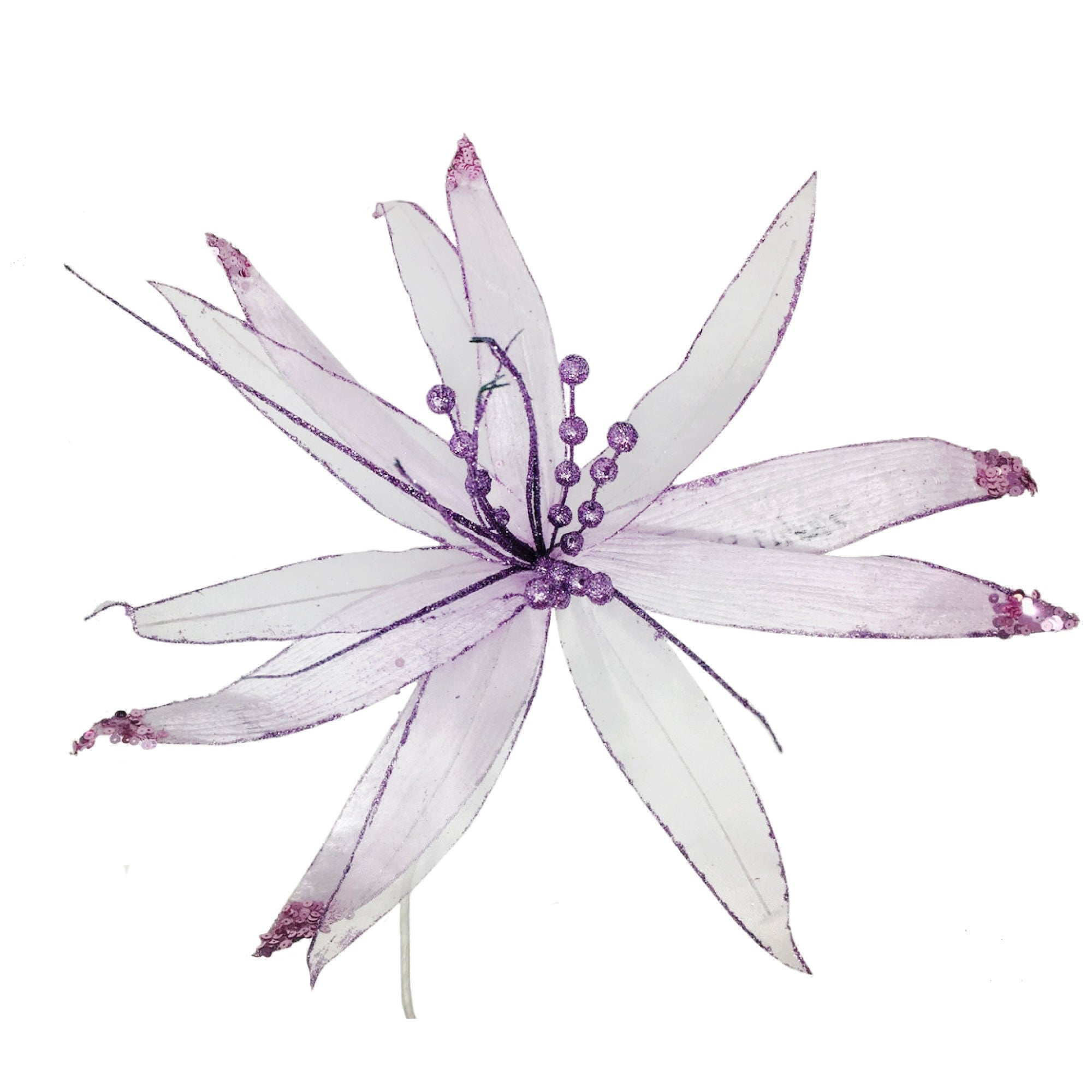 Christmas Sparkle Super Flower Decoration Glitter 45cm in Violet  | TJ Hughes